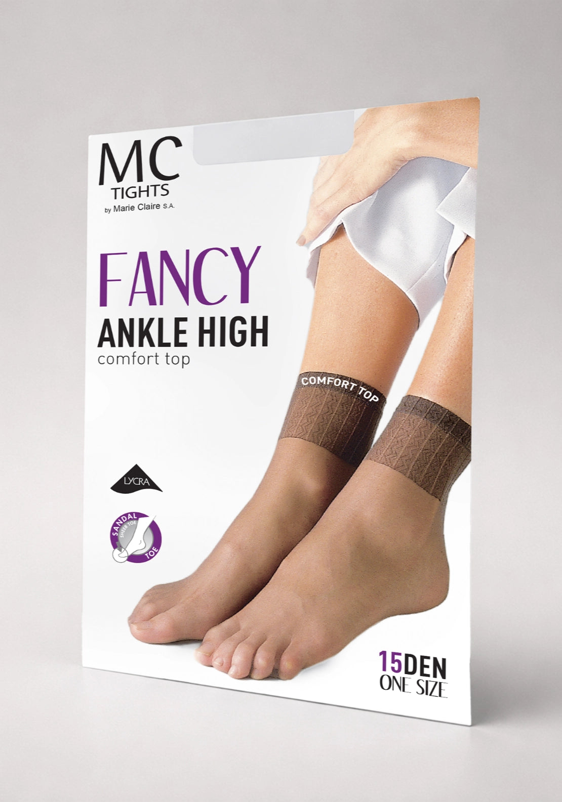 15 Denier Comfort Top Ankle High with Sandle Toe - Black