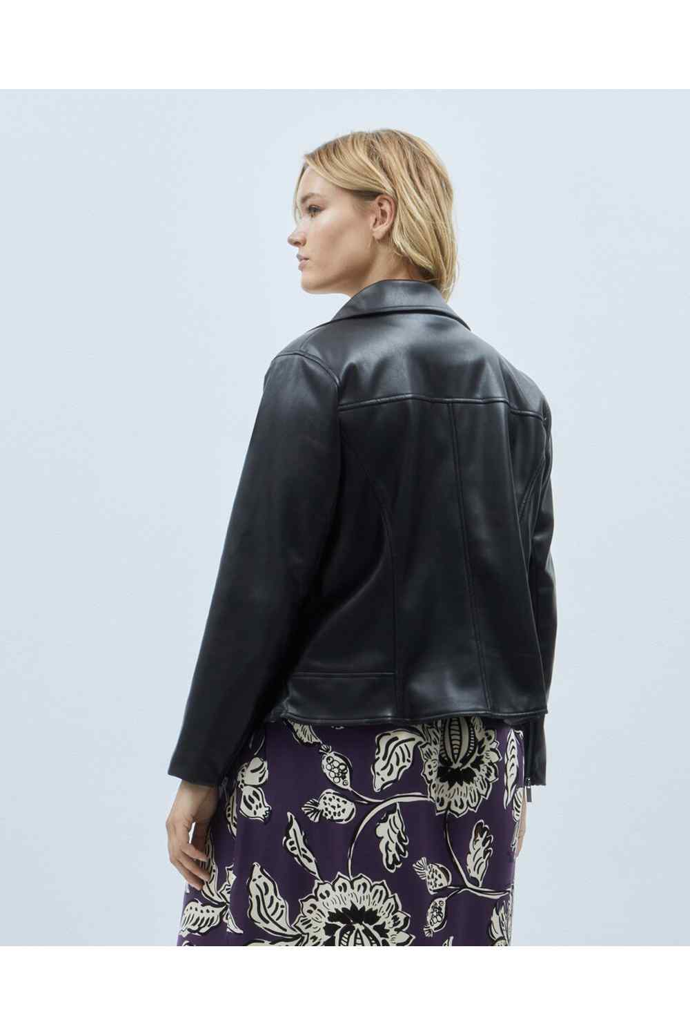 Couchel Biker Synthetic Leather Jacket - Black 3 Shaws Department Stores