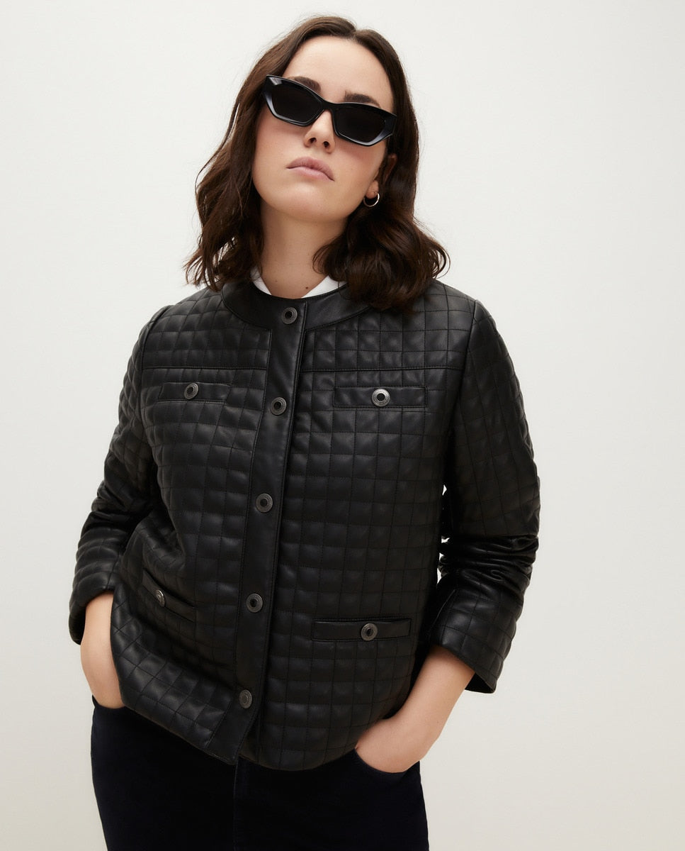 Padded biker jacket sale