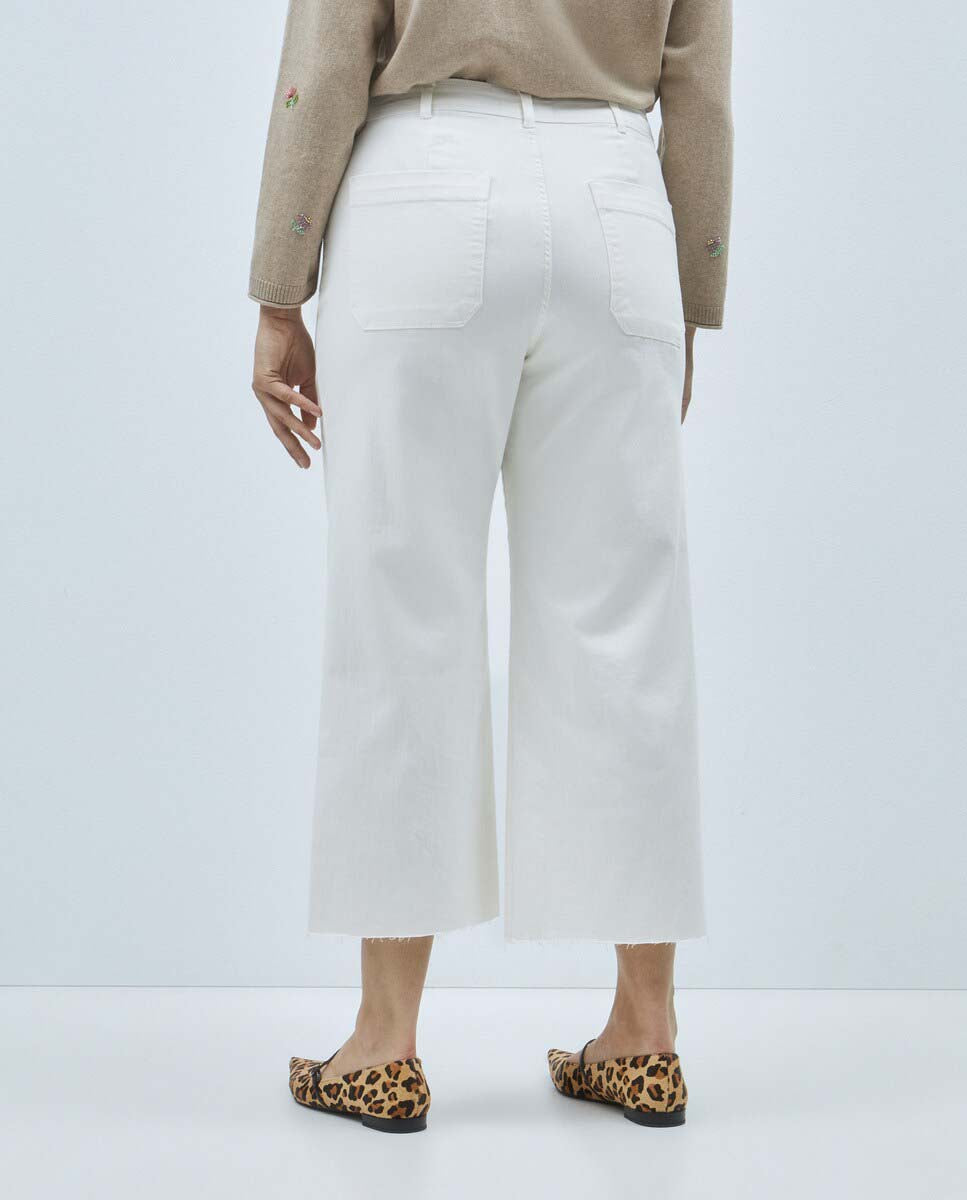 Couchel Culotte Alice Trouser - White 3 Shaws Department Stores