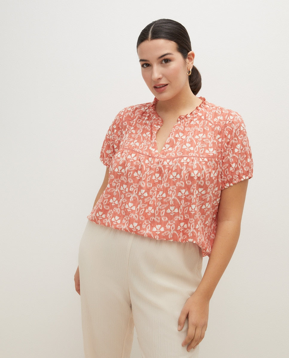 Couchel Short Sleeve Blouse Plumeti 1 Shaws Department Stores