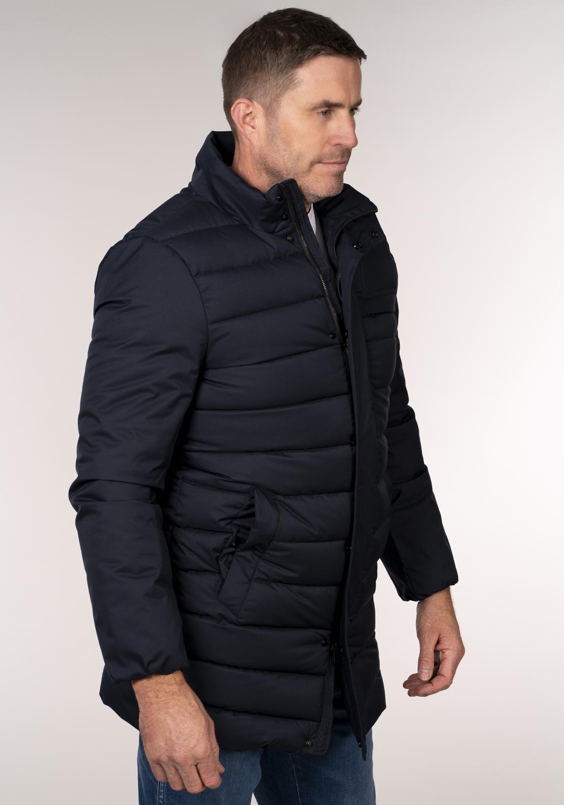 3/4 Quilted Jacket - Blue