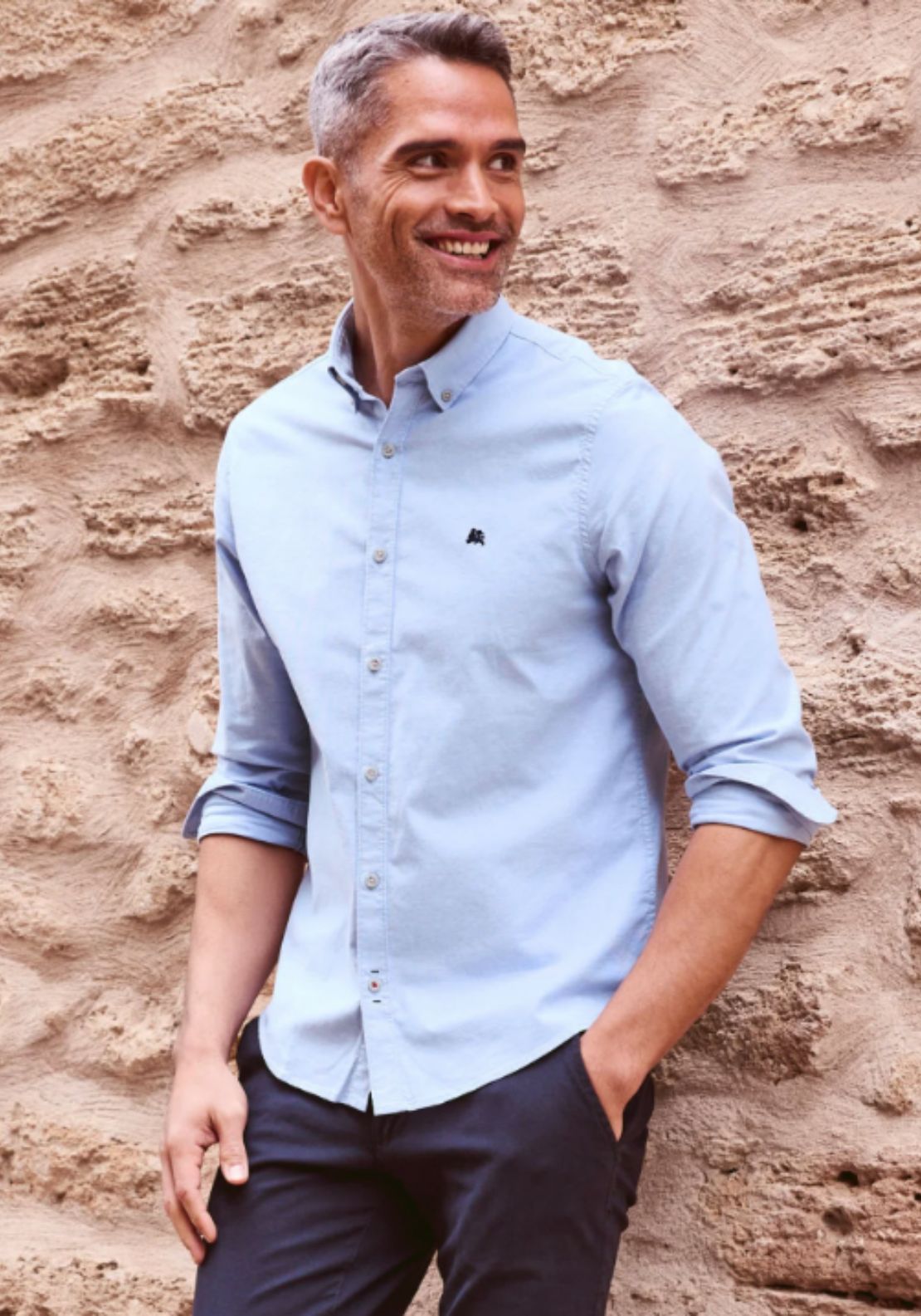 Lerros Plain Oxford Shirt - Blue 5 Shaws Department Stores