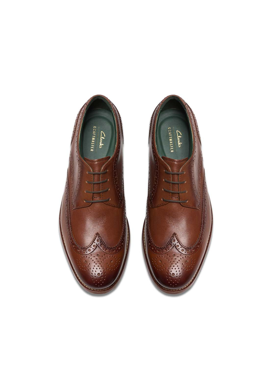 Clarks Craftjames Tip Formal Shoe - Mid Tan Leather 3 Shaws Department Stores