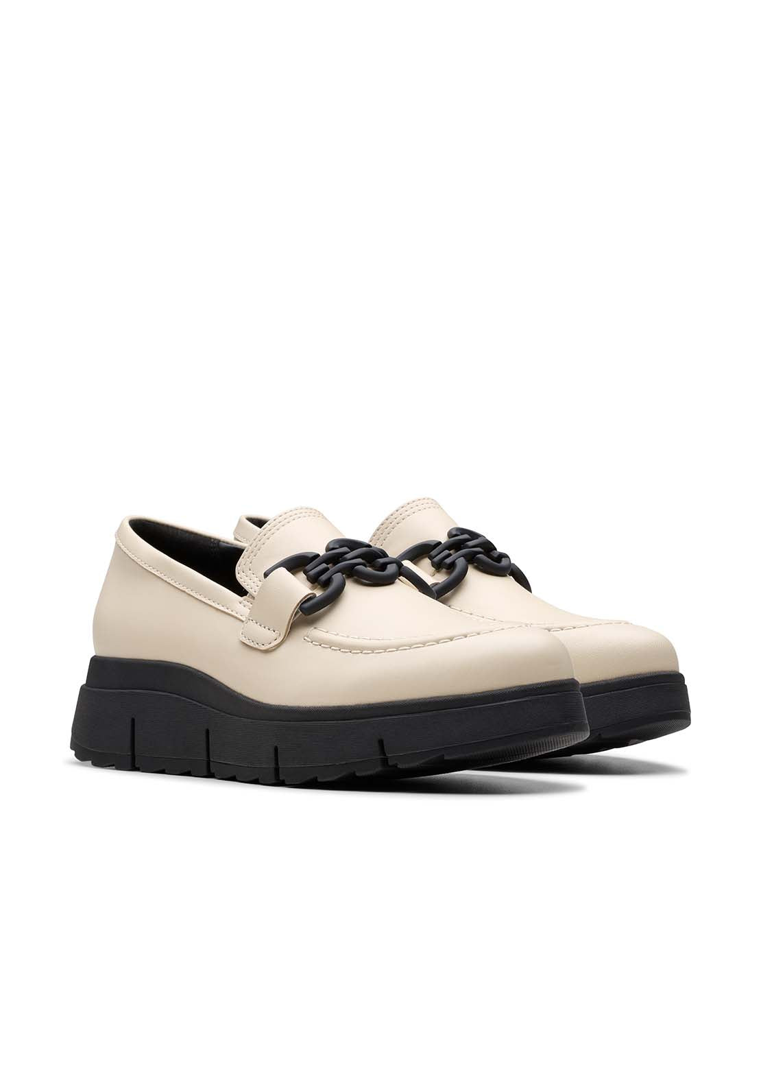 Clarks Loriini Izzy Shoe - Cream Leather 1 Shaws Department Stores