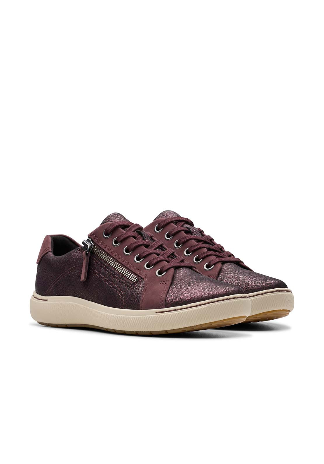 Clarks Nalle Lace Shoe - Wine 1 Shaws Department Stores