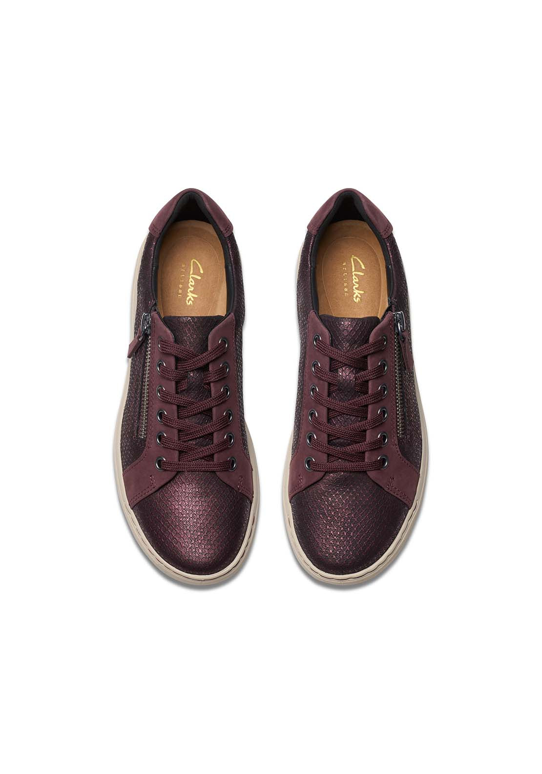 Clarks Nalle Lace Shoe - Wine 3 Shaws Department Stores