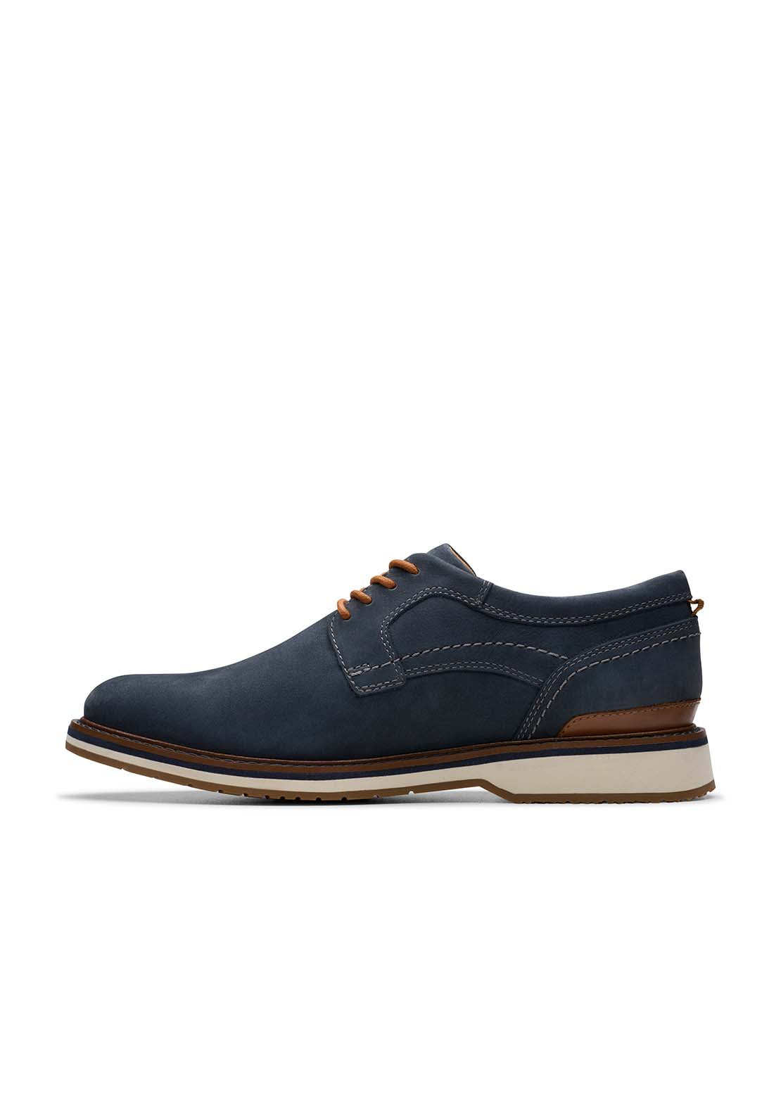 Clarks Monahan Plain Shoe - Navy 5 Shaws Department Stores