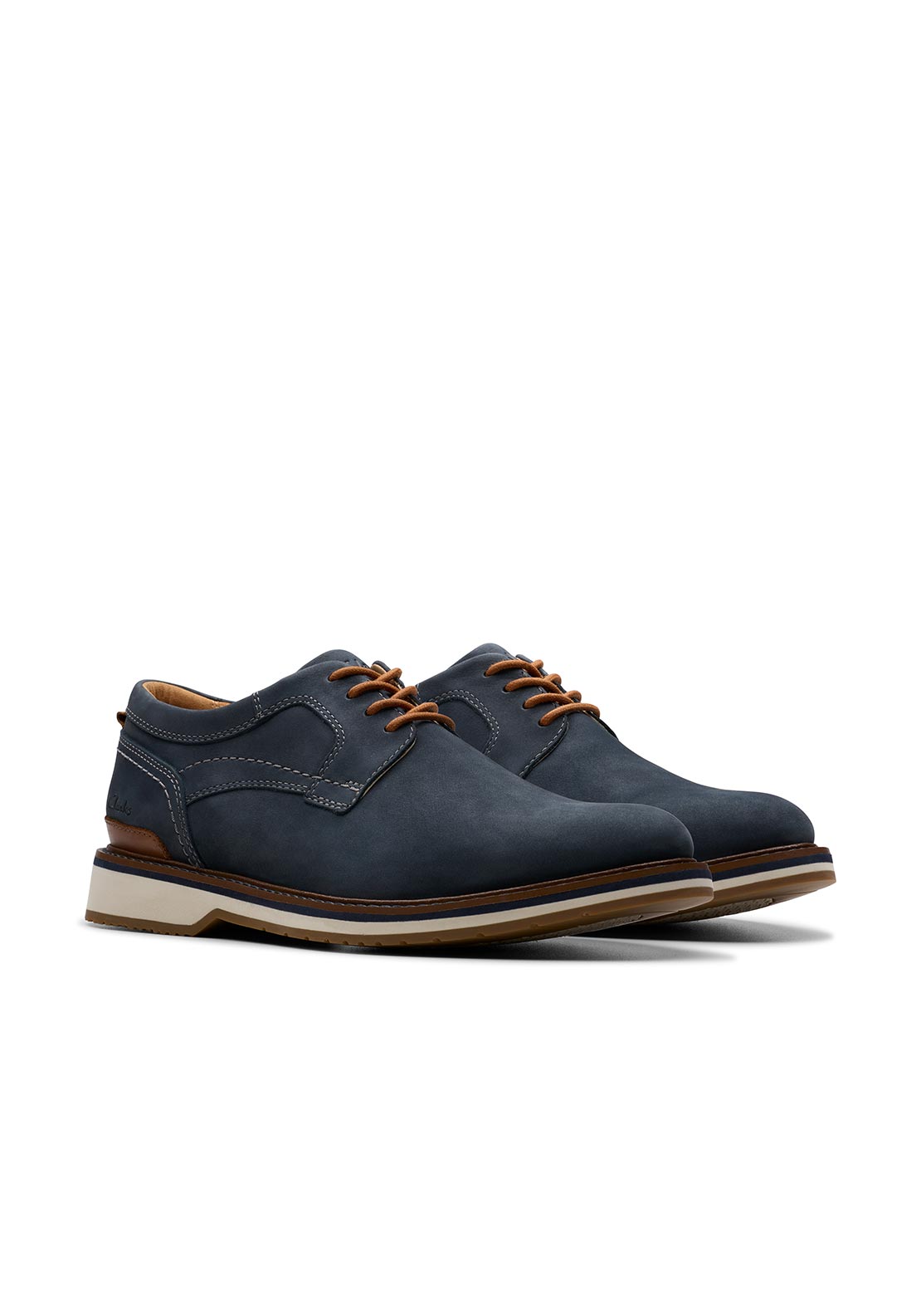Clarks Monahan Plain Shoe - Navy 1 Shaws Department Stores
