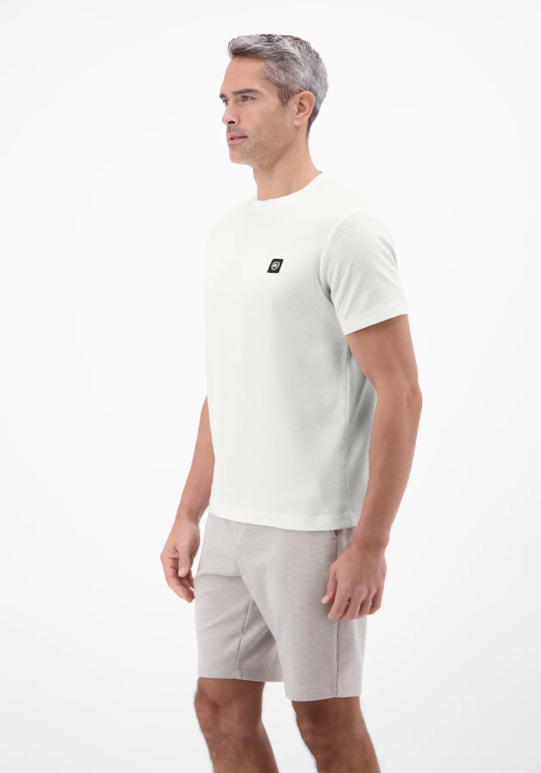 Lerros 100% Cotton Waffle Texture T-Shirt - White 3 Shaws Department Stores