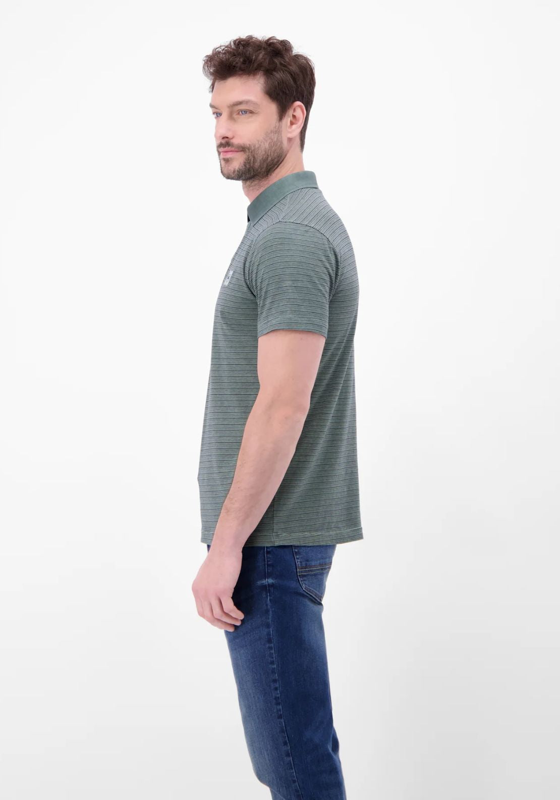 Lerros Classic Short Sleeve Polo Shirt - Storm Grey 3 Shaws Department Stores