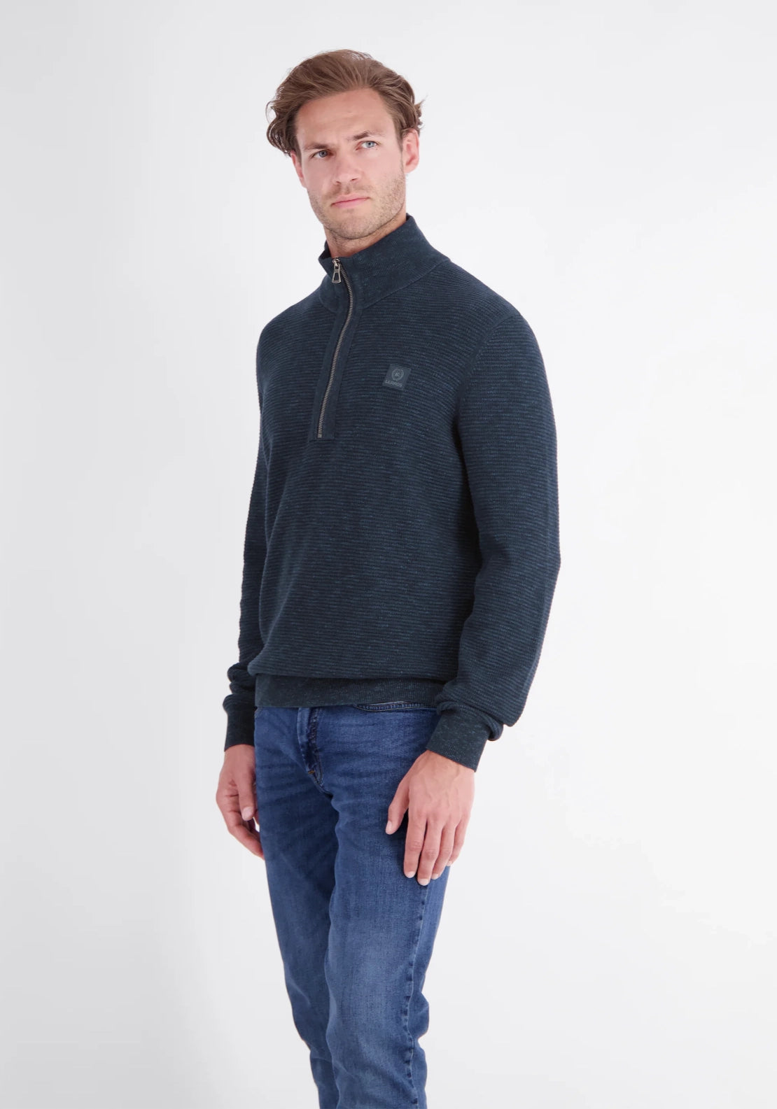 1/4 Zip Knit Sweater - Classic Navy