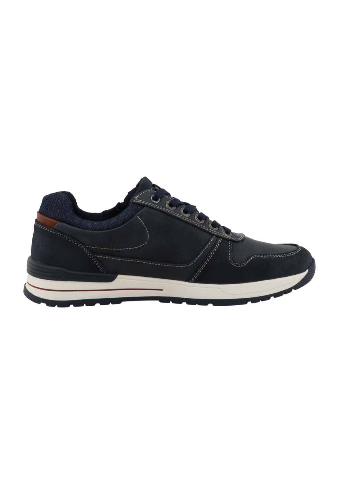 Mustang Side Zip Trainer - Navy 2 Shaws Department Stores