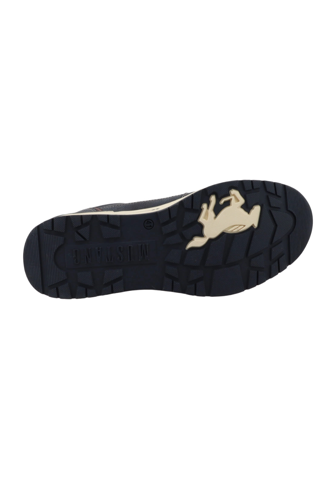 Cream Unit Side Zip Trainer - Lt Navy