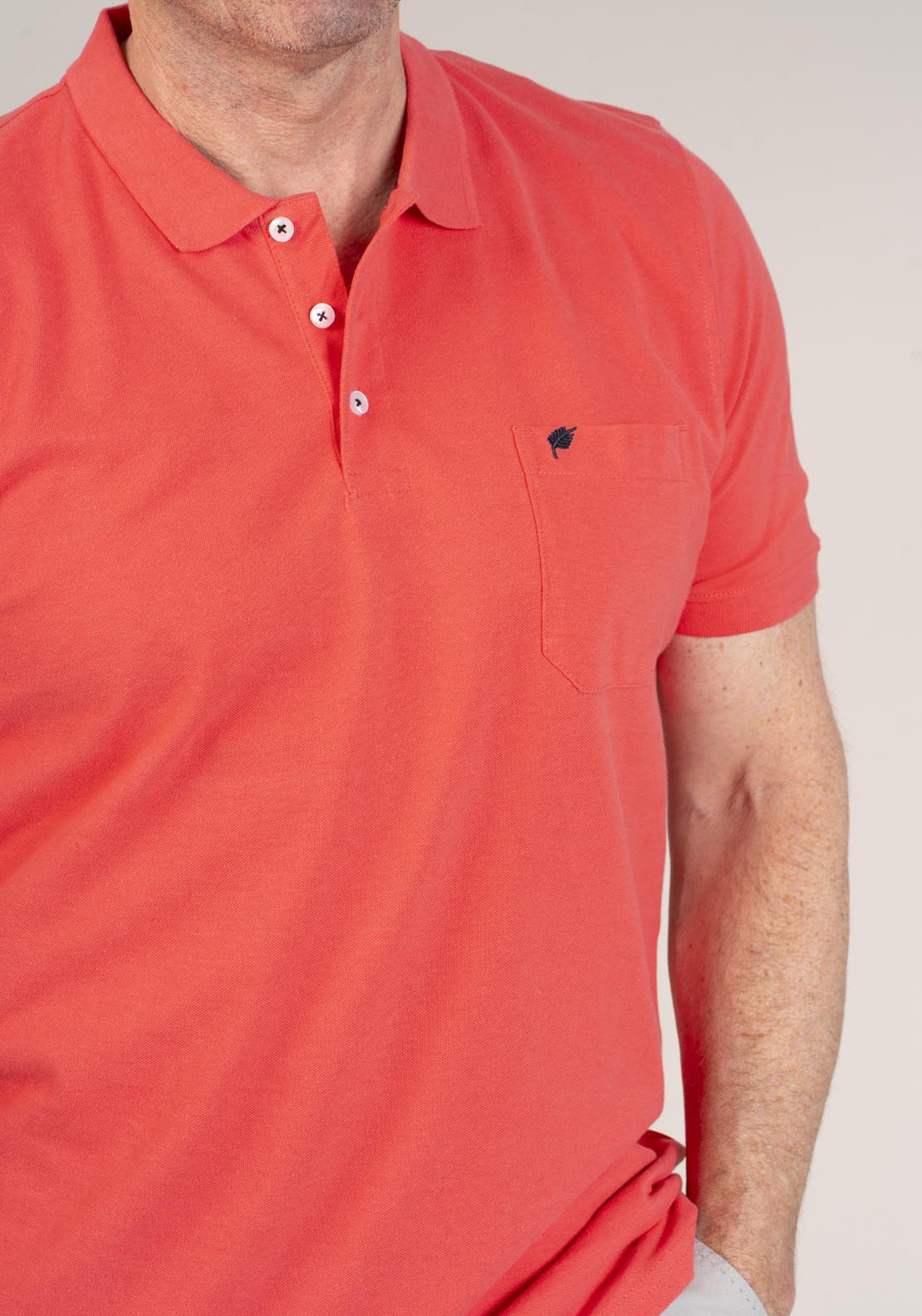 Yeats Niels Short-sleeve Polo Pink Coral 3 Shaws Department Stores