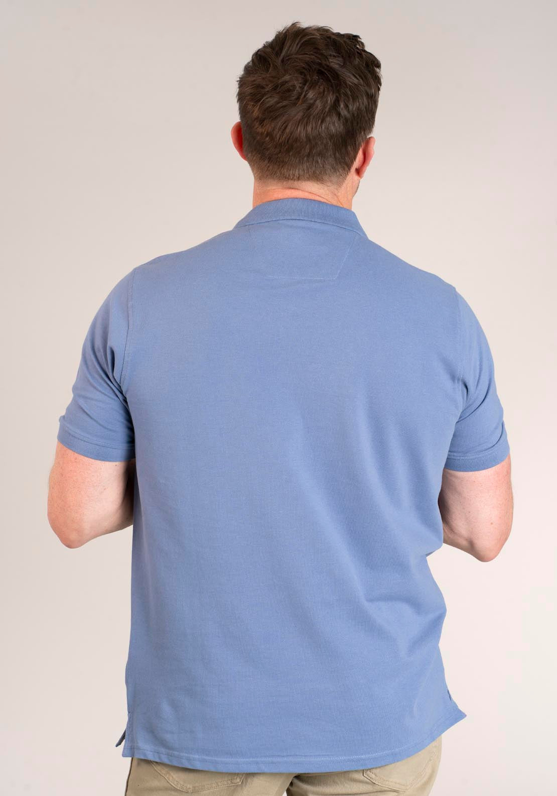 Yeats Niels Short-sleeve Polo - Colony Blue 2 Shaws Department Stores