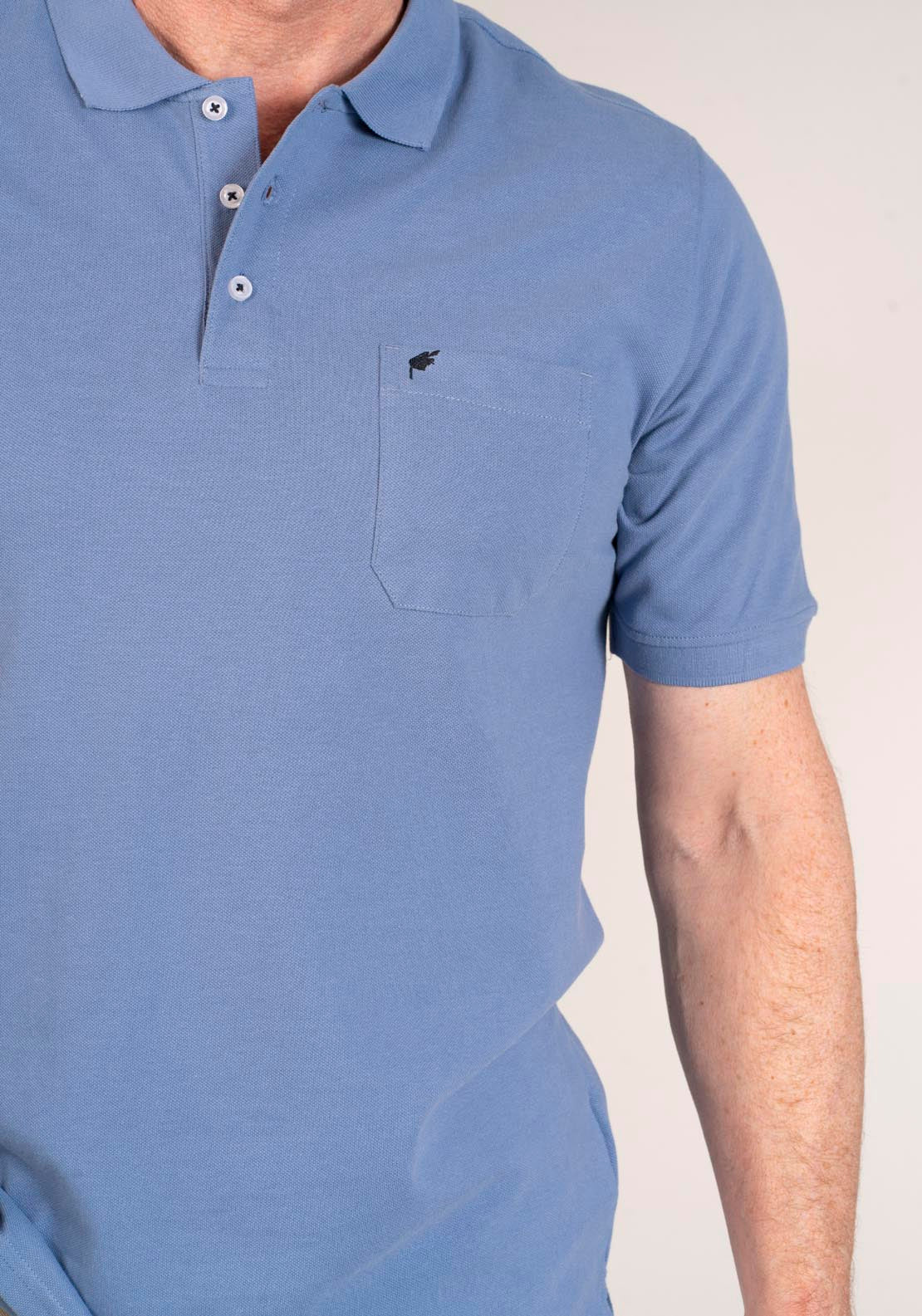 Yeats Niels Short-sleeve Polo - Colony Blue 4 Shaws Department Stores