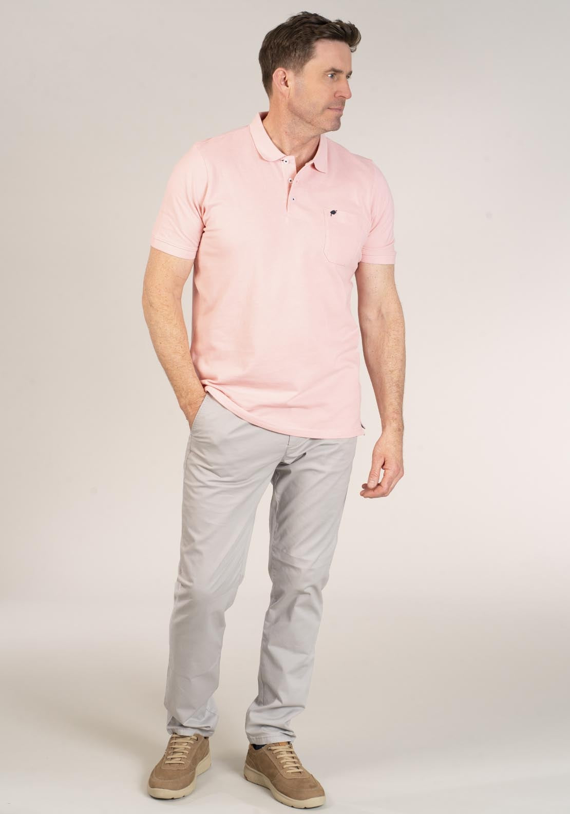 Yeats Niels Short-sleeve Polo - Pink 6 Shaws Department Stores