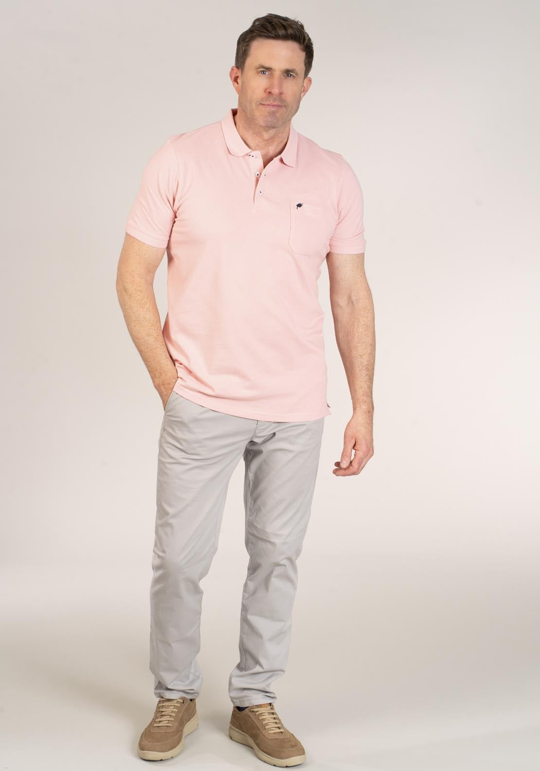 Yeats Niels Short-sleeve Polo - Pink 5 Shaws Department Stores