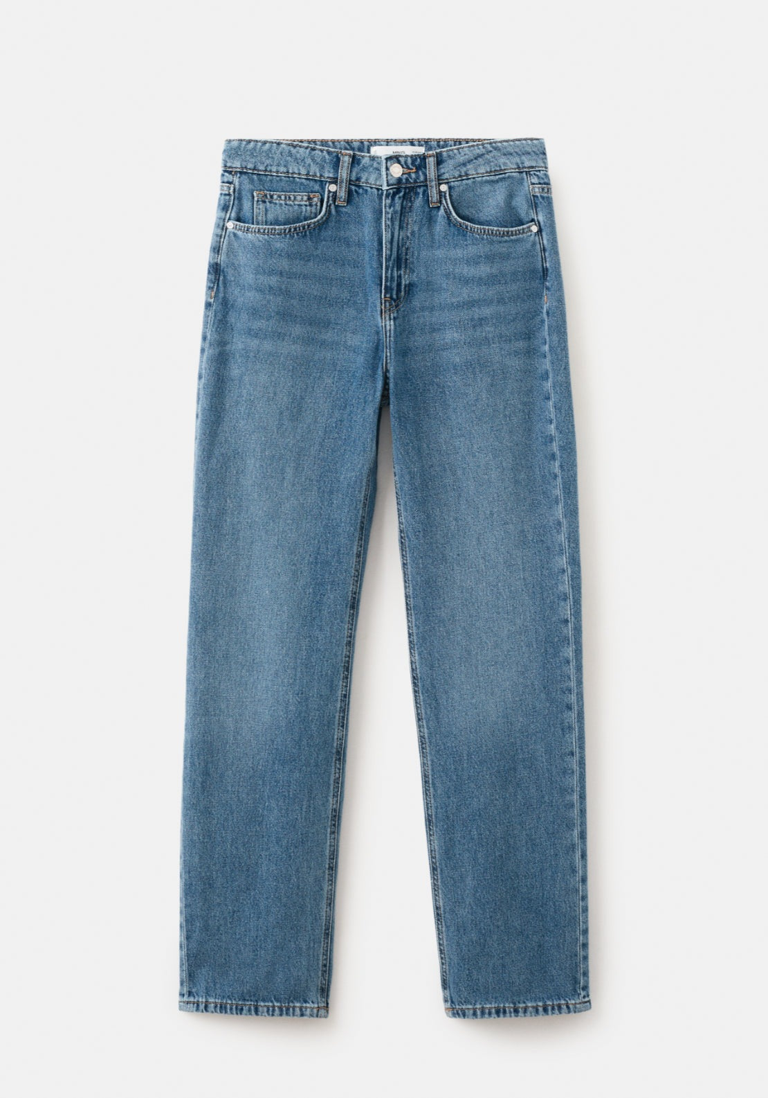 Mango Matilda Straight Fit Medium Rise Jeans - Blue 7 Shaws Department Stores