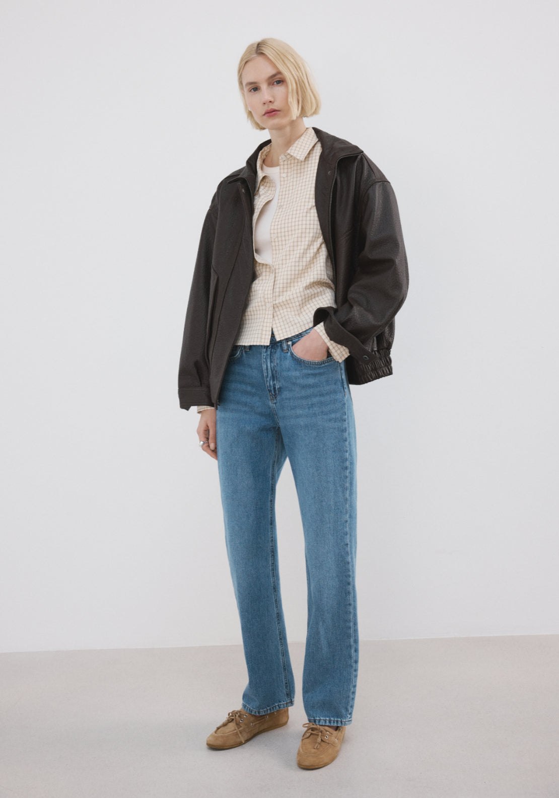 Mango Matilda Straight Fit Medium Rise Jeans - Blue 6 Shaws Department Stores