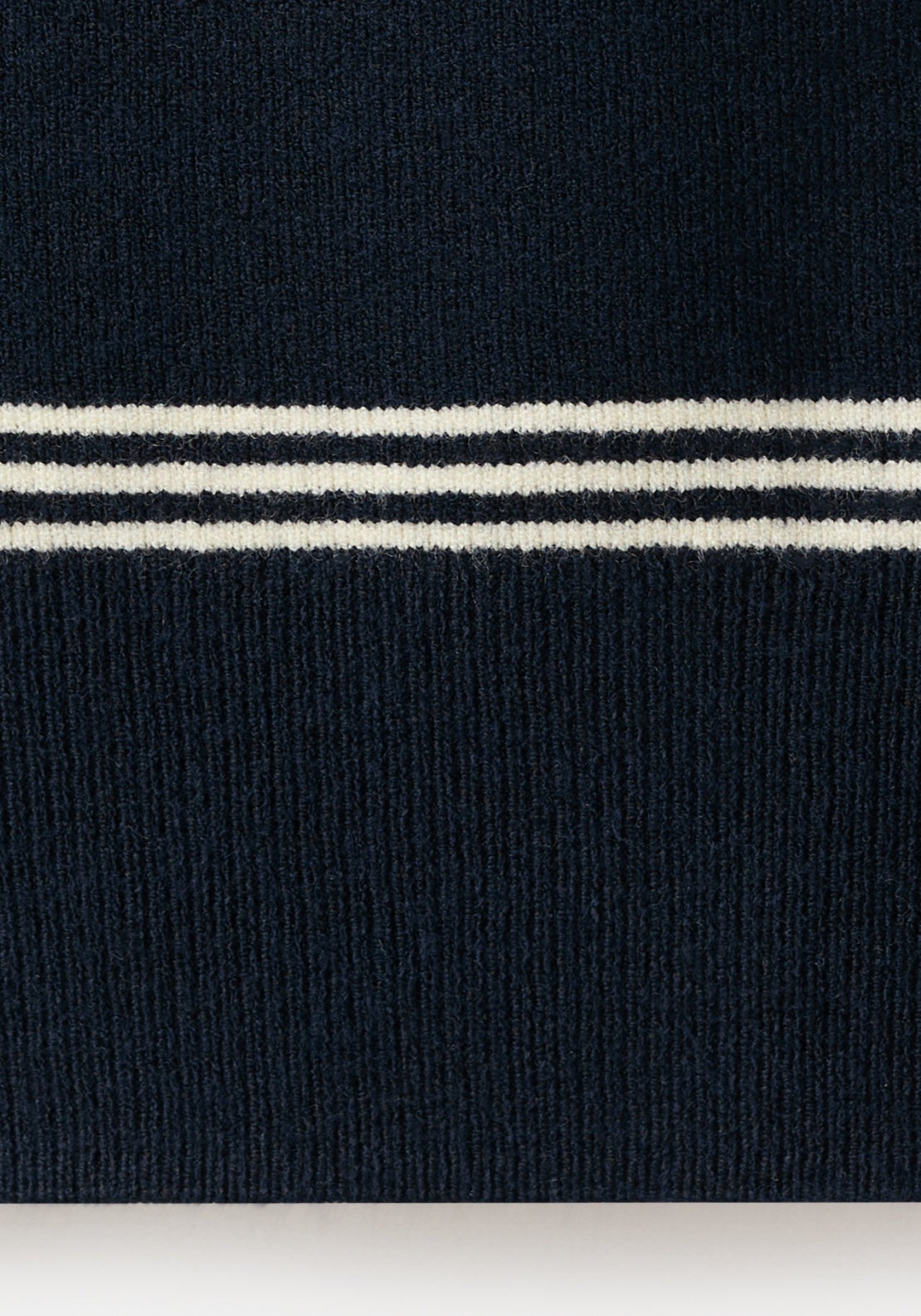 Striped Polo Neck Sweater - Blue