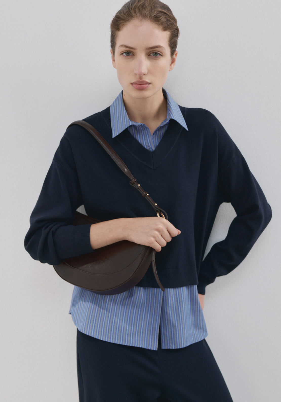 Combined Shirt Sweater - Blue