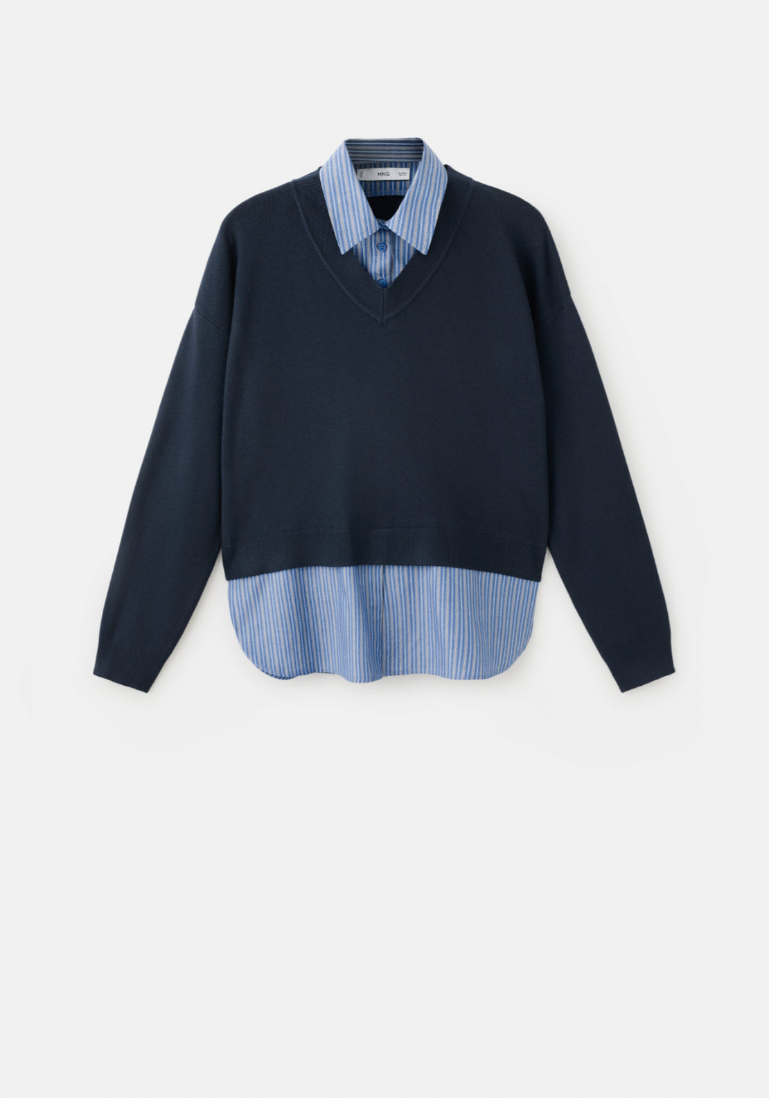 Combined Shirt Sweater - Blue