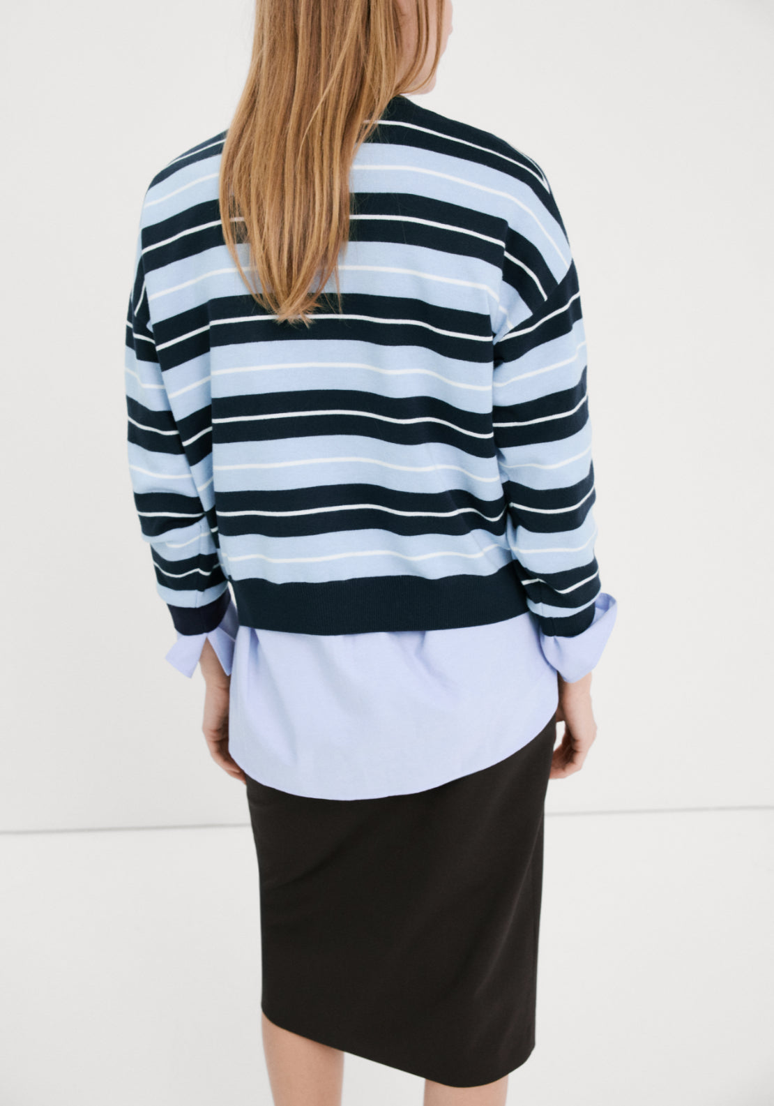Knit Striped Sweater - Blue