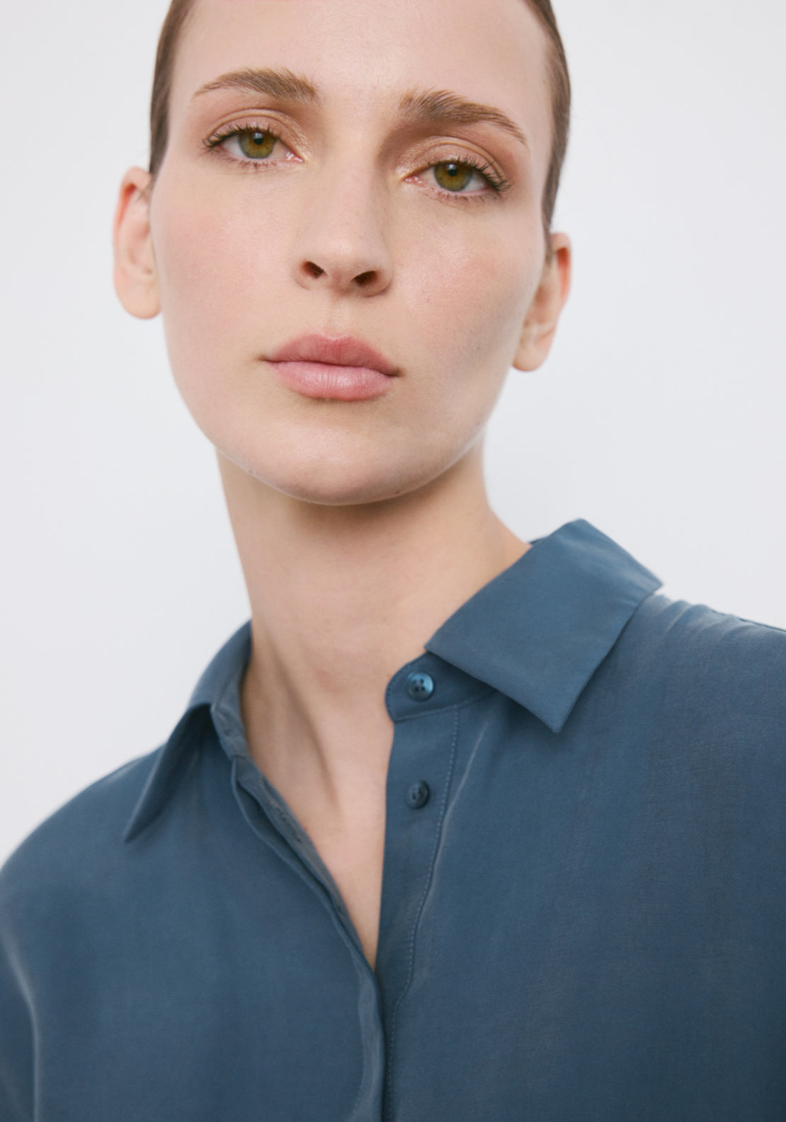 Belted Shirt Dress - Blue