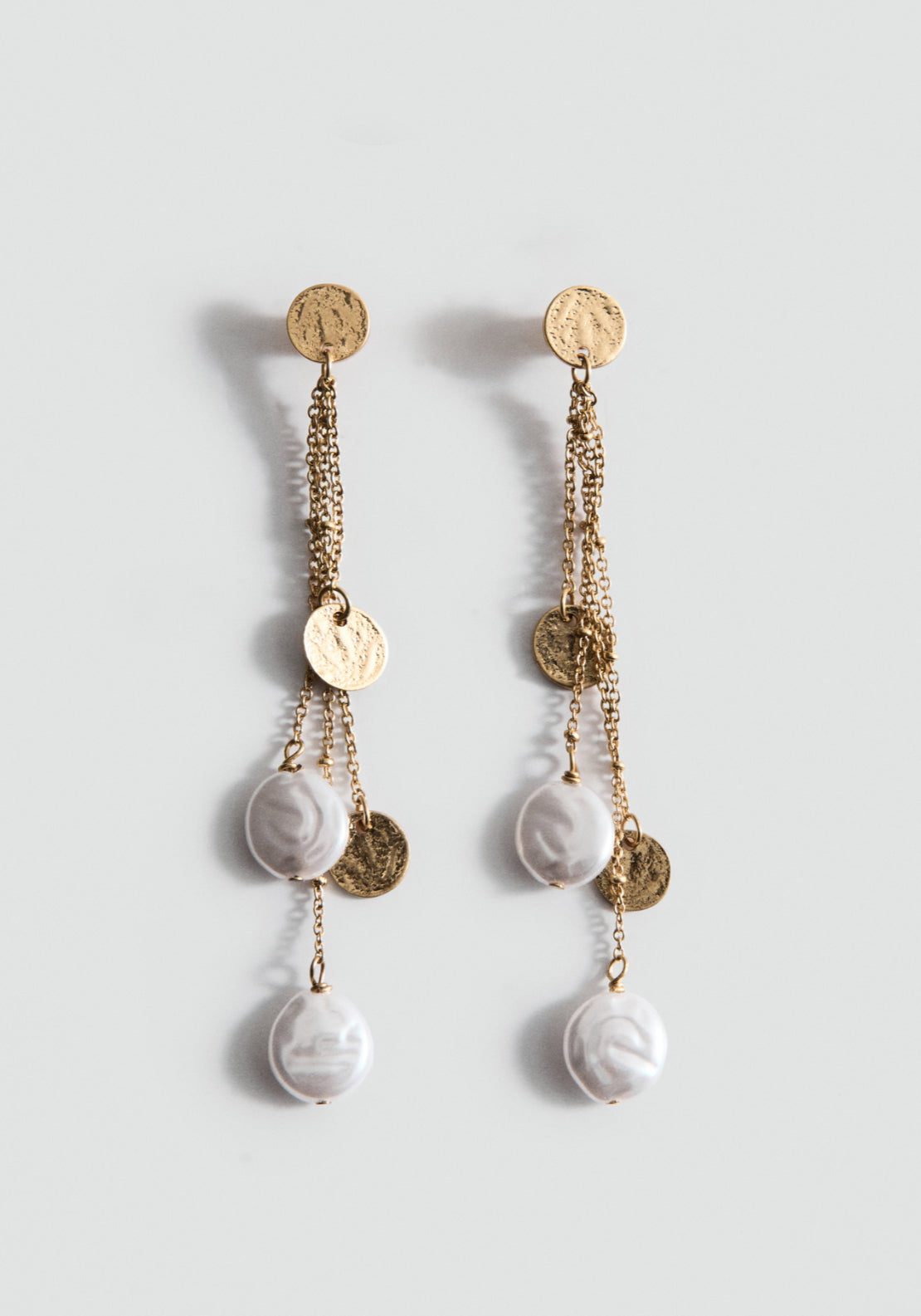 Long Beaded Earrings - Gold