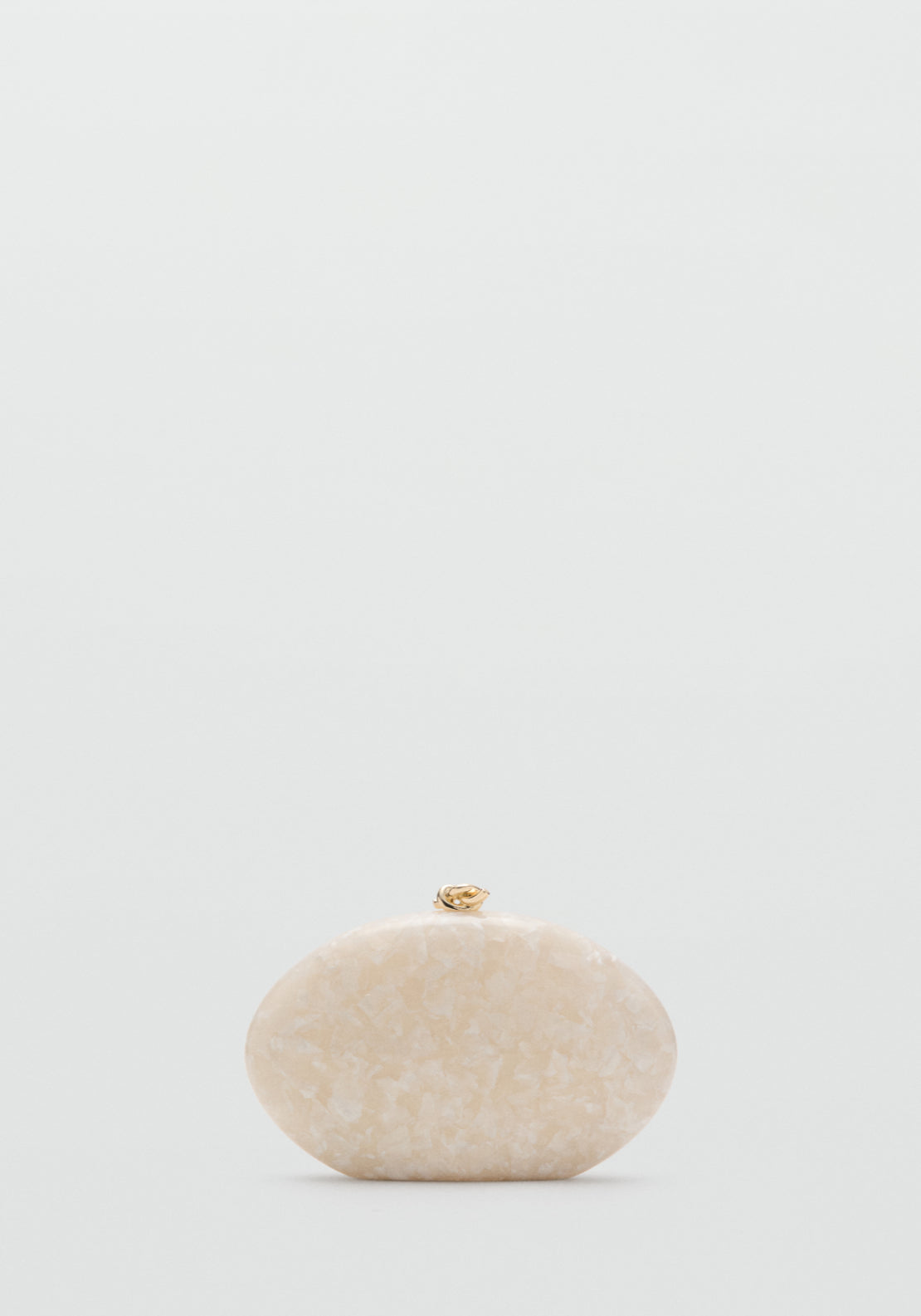 Pearl Effect Clutch Bag - Cream