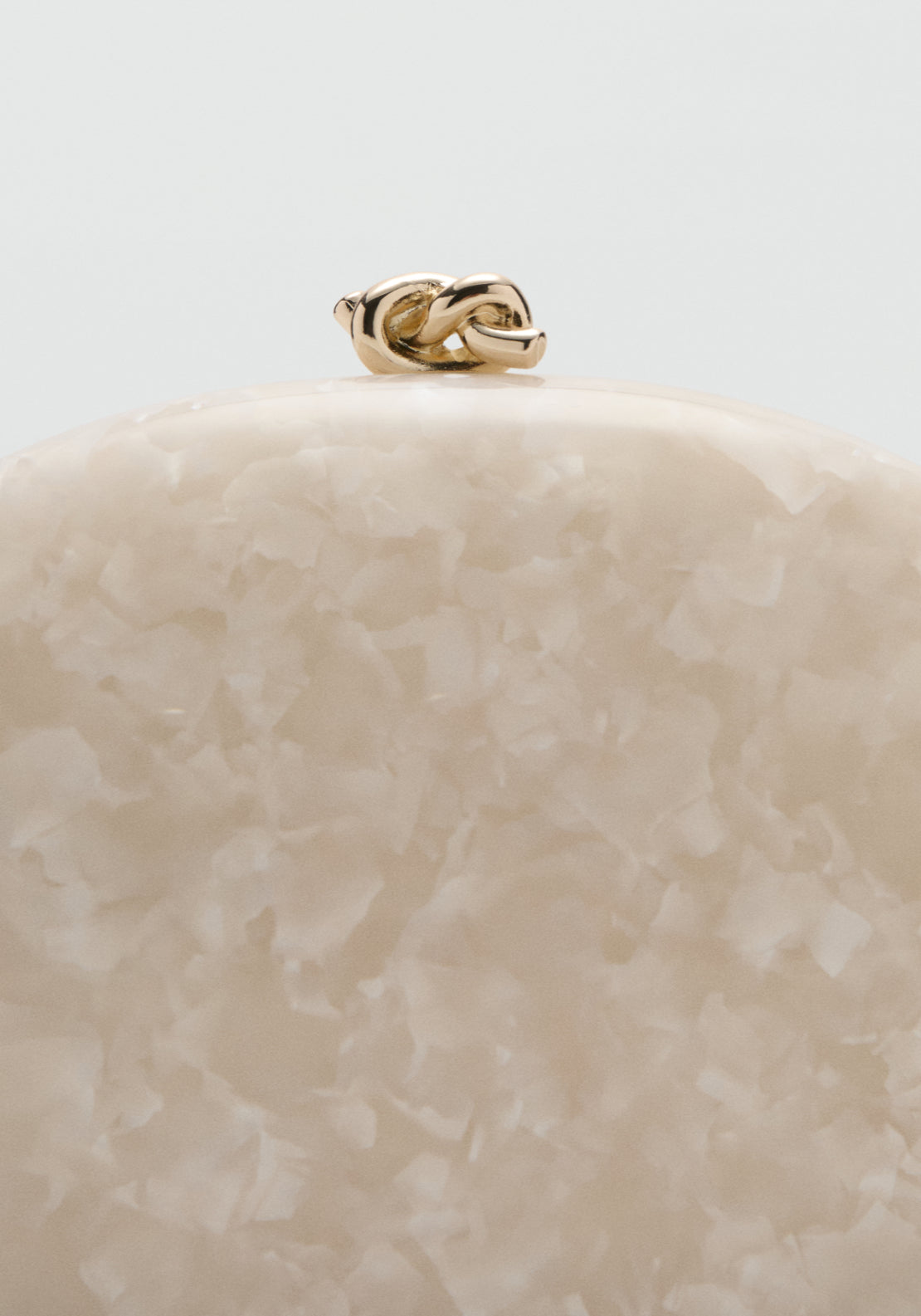 Pearl Effect Clutch Bag - Cream