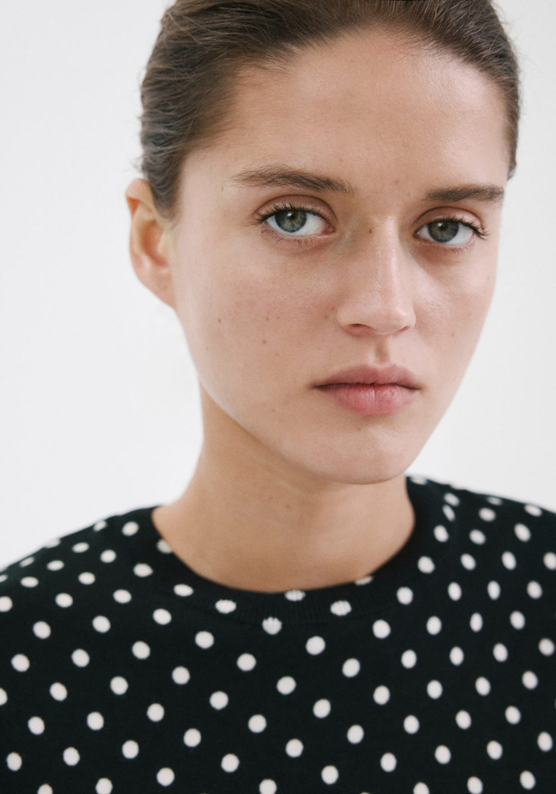 Polka Dot Knitted Sweater - Black