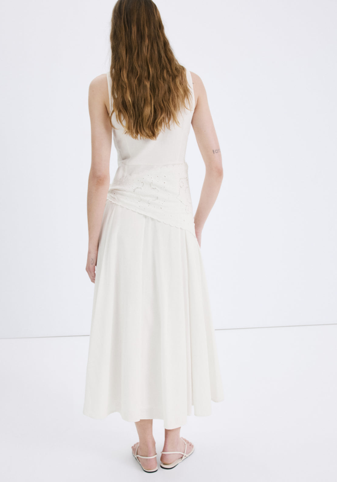 Mango Handkerchief A-Line Dress - White 2 Shaws Department Stores
