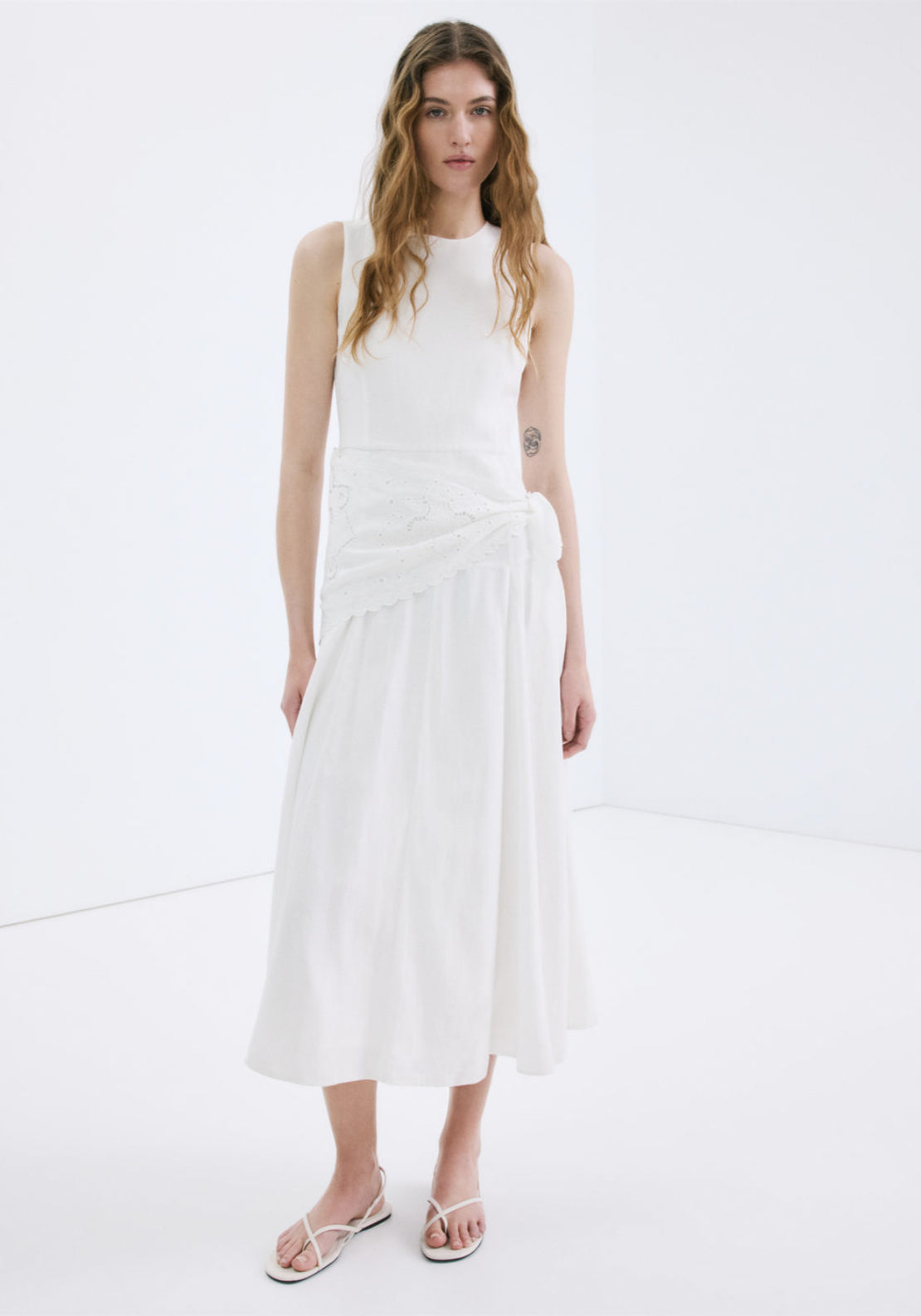 Mango Handkerchief A-Line Dress - White 1 Shaws Department Stores