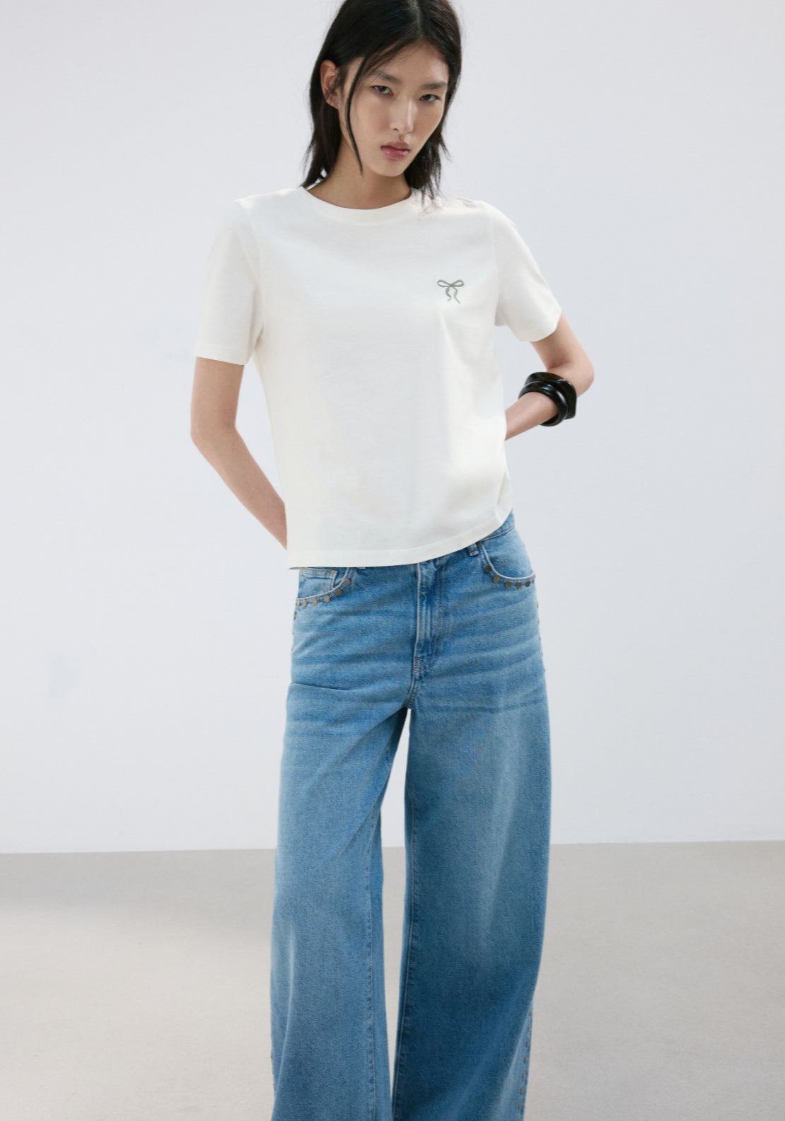 Mango Rin Short Sleeve Printed T-Shirt - White 1 Shaws Department Stores