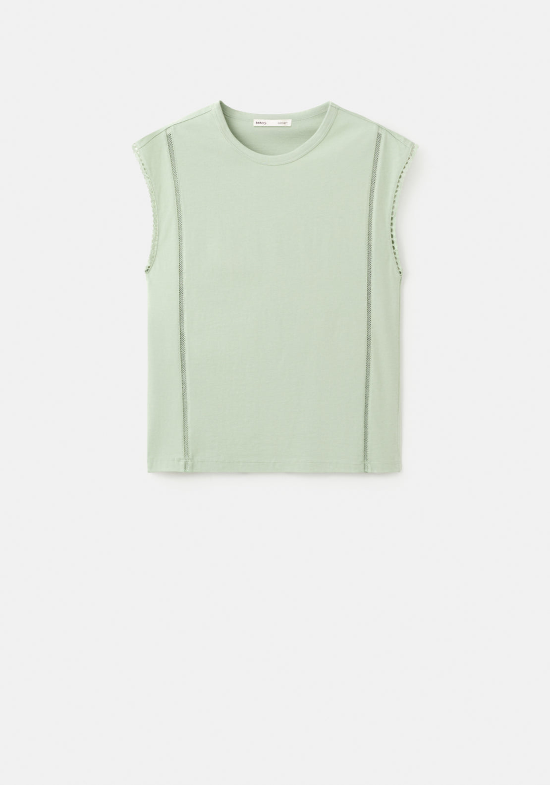 Embroidered Cutwork Cotton T-Shirt - Green