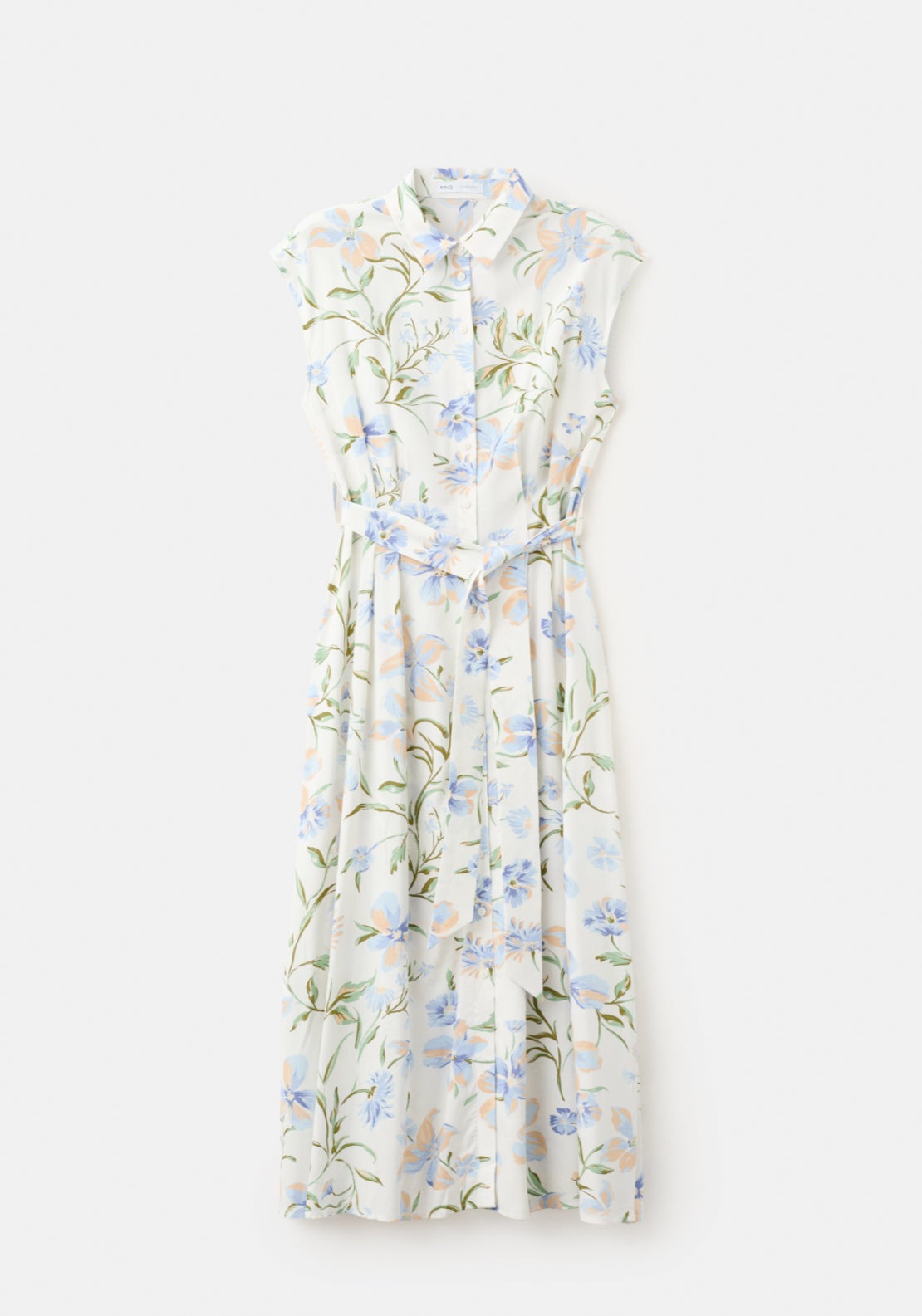 Flowy Flower Printed Dress - White