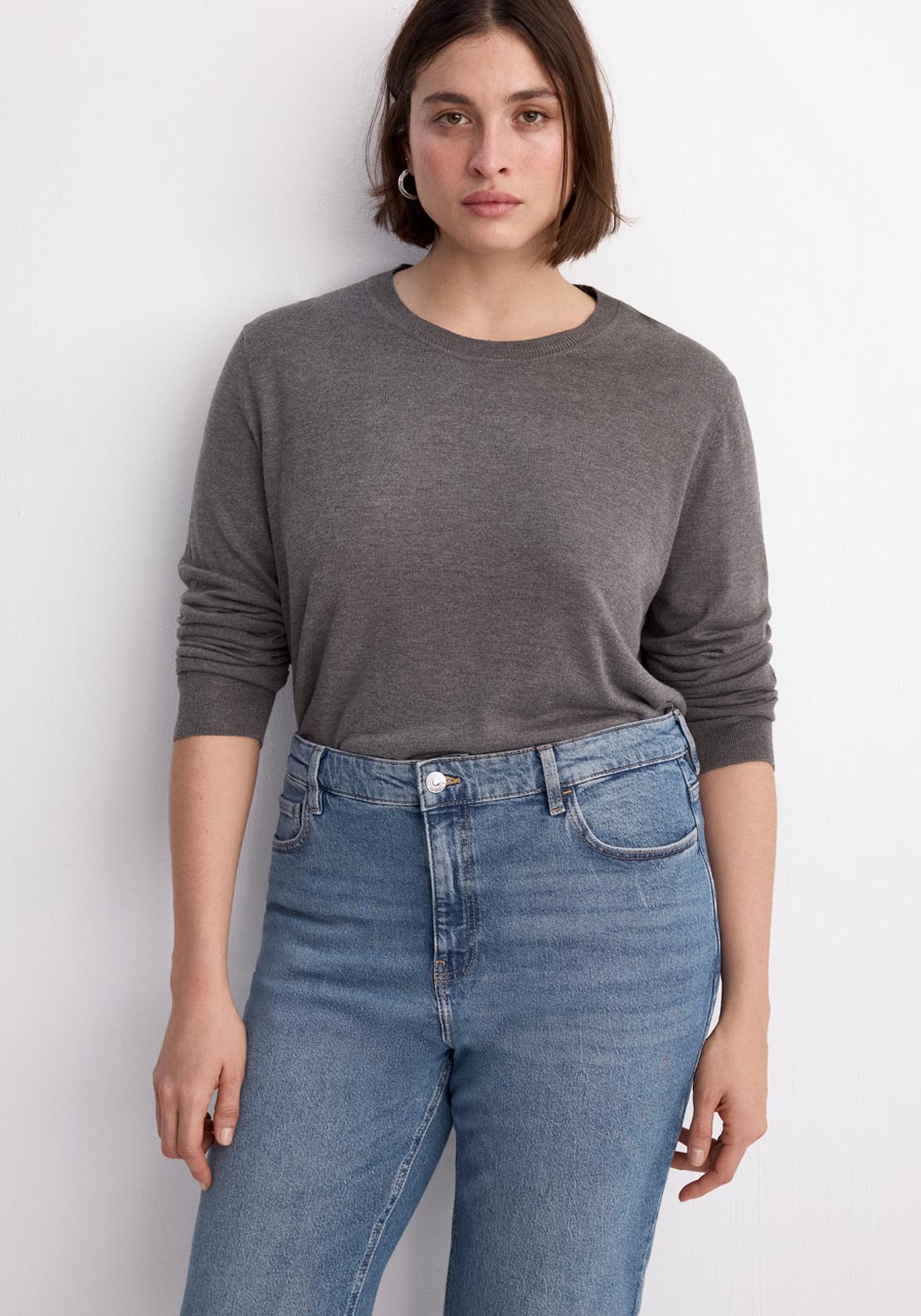 Mango High Rise Comfort Newmom Jeans - Blue 7 Shaws Department Stores