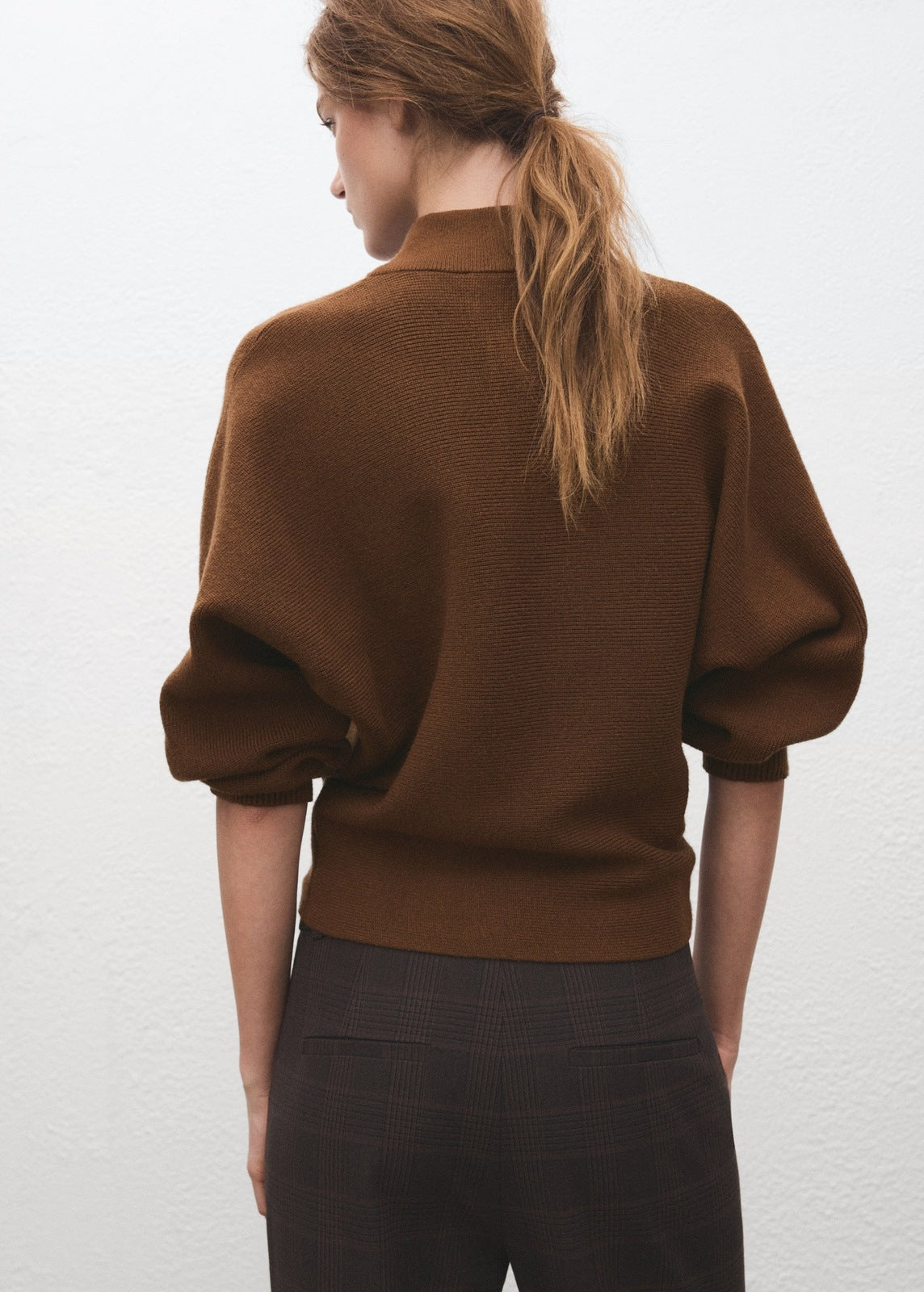 Mango Turtleneck Sweater With Jewel Buttons - Brown 2 Shaws Department Stores