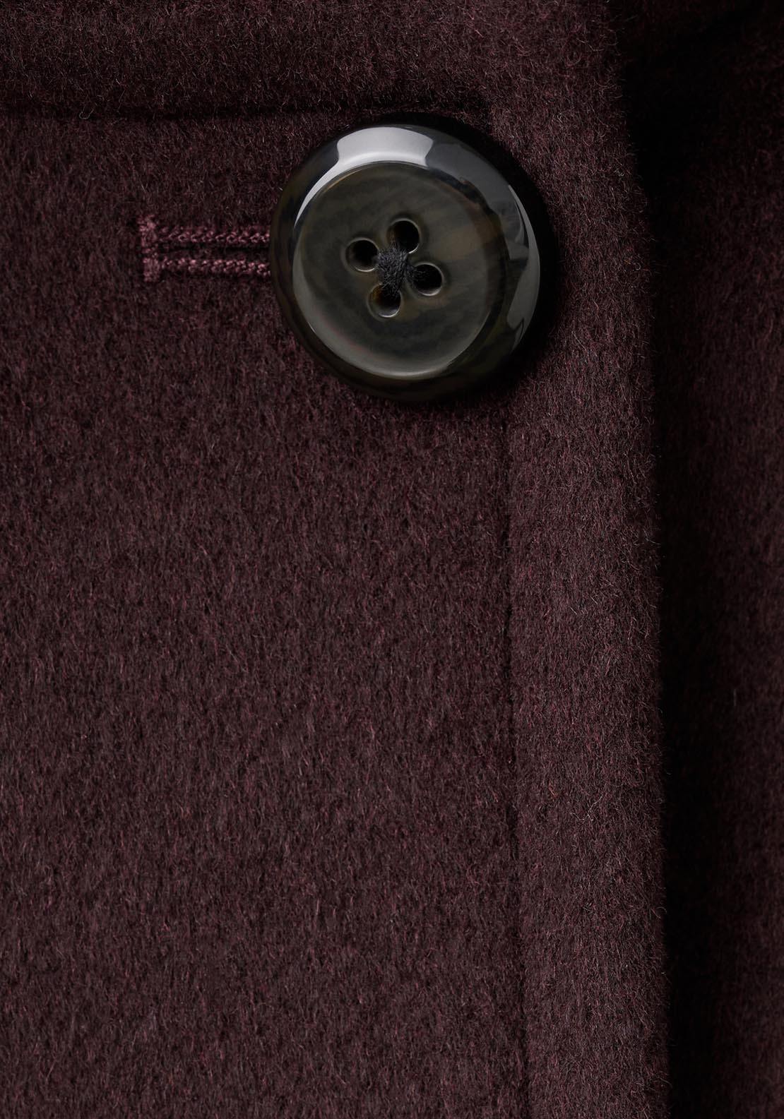 Wool Jacket With Shirt Collar - Burgundy