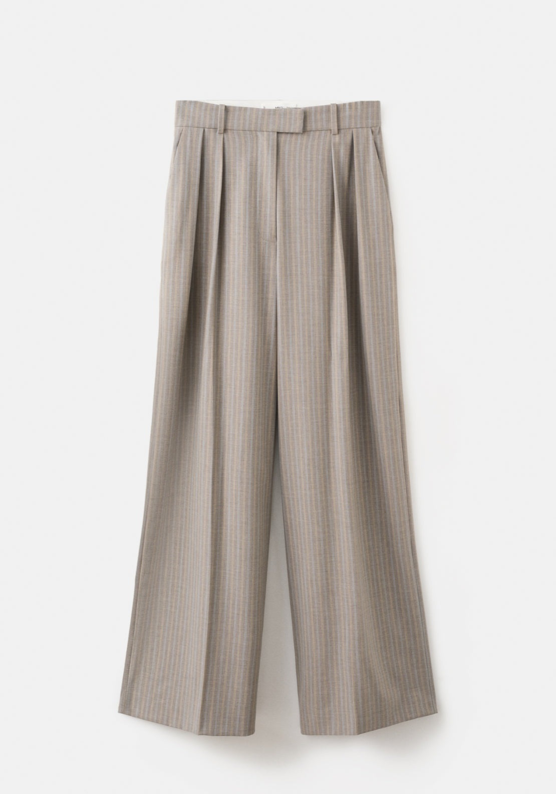Wool Blend Suit Trousers - Brown