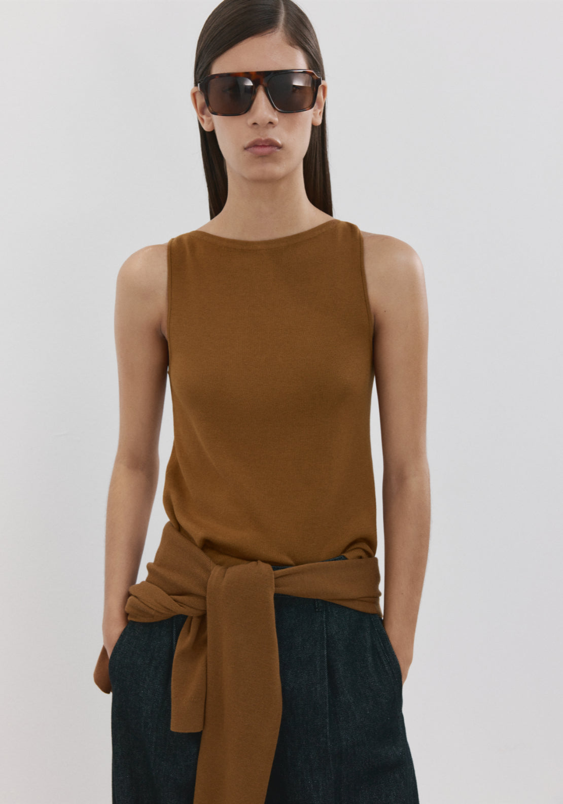 Fine Knit Top - Brown