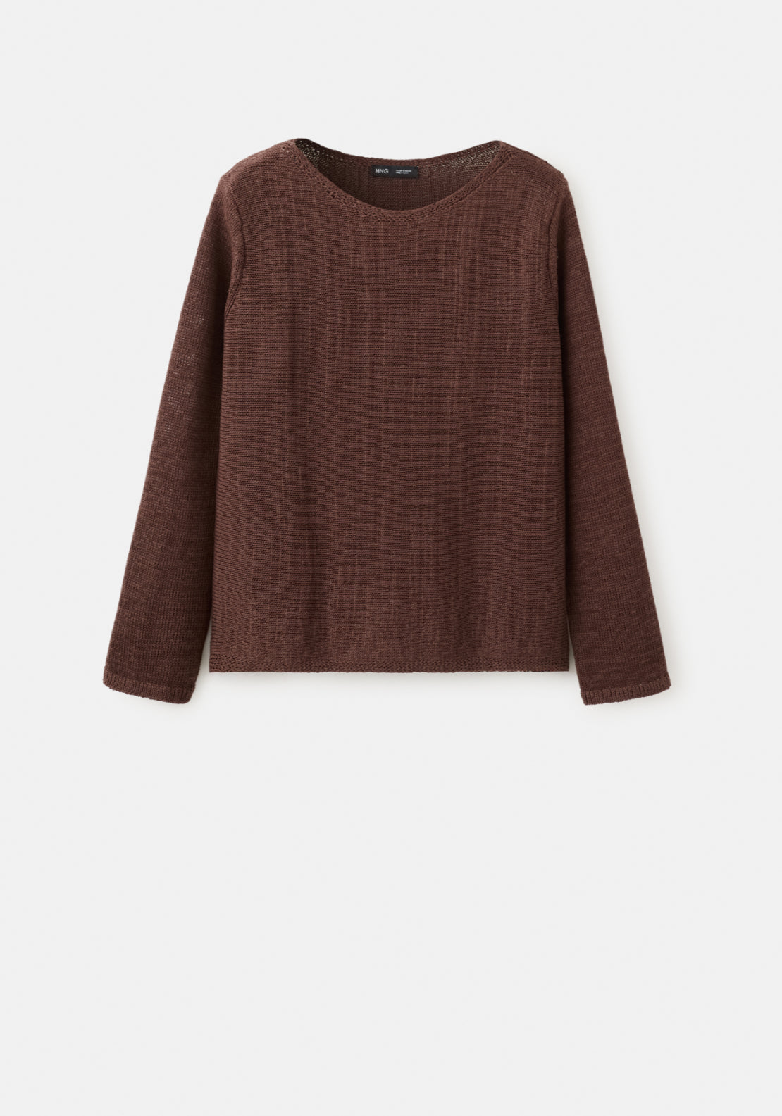 Mango Open Knit Long-Sleeve Jumper - Brown 6 Shaws Department Stores