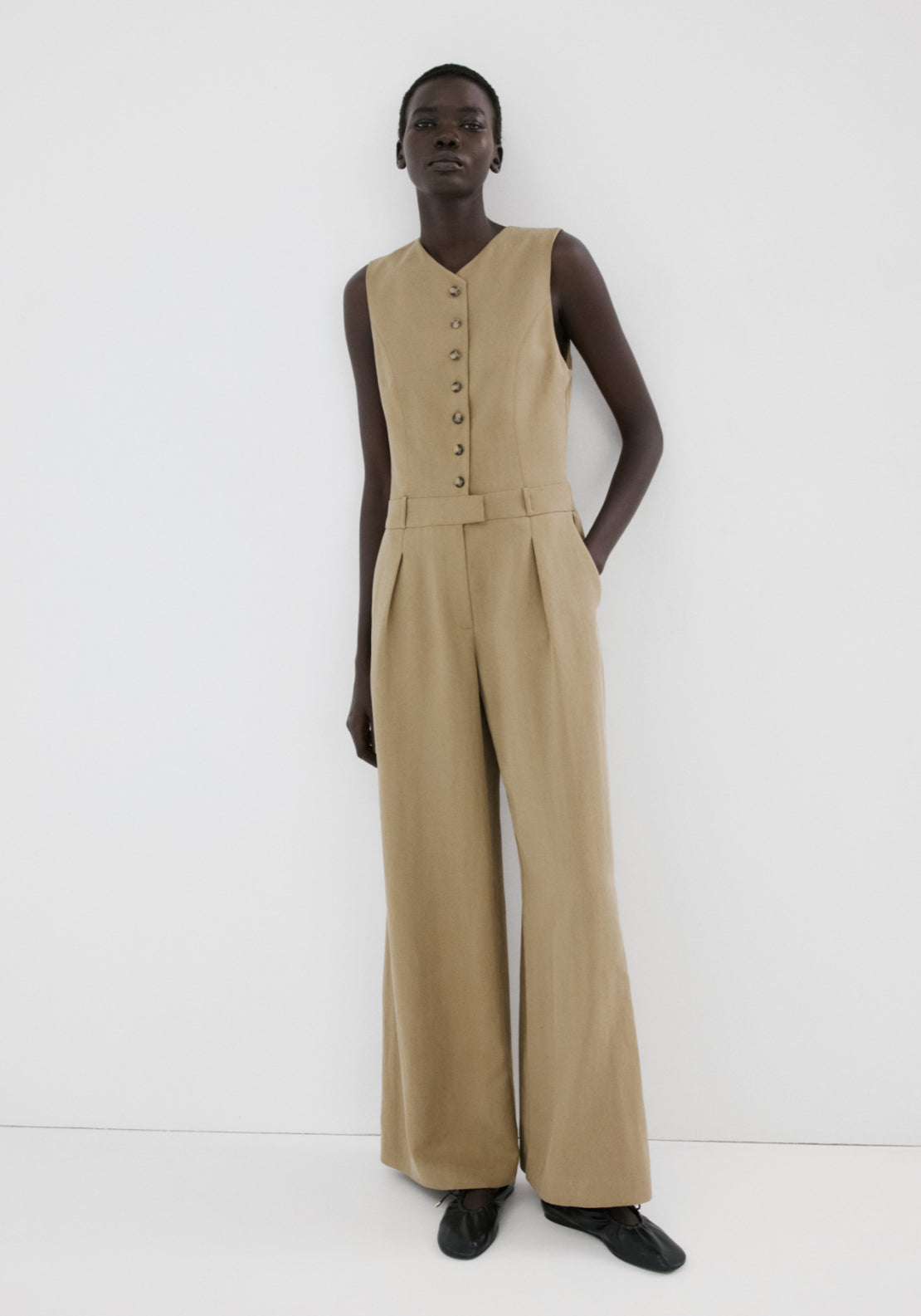 Lyocell Combined Jumpsuit - Green