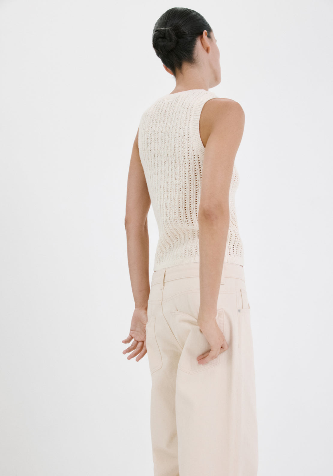 Openwork Knit Top - Cream