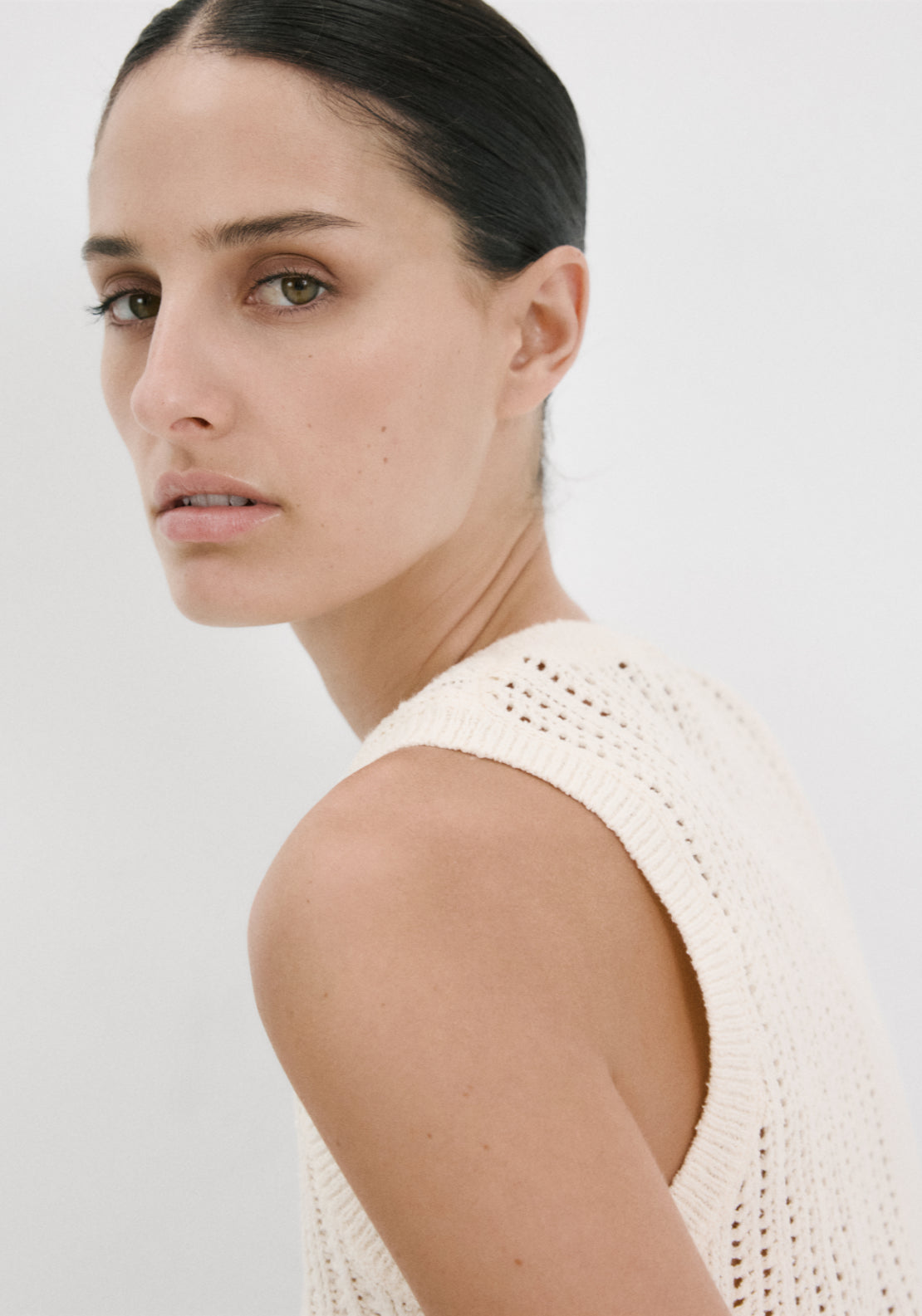 Openwork Knit Top - Cream