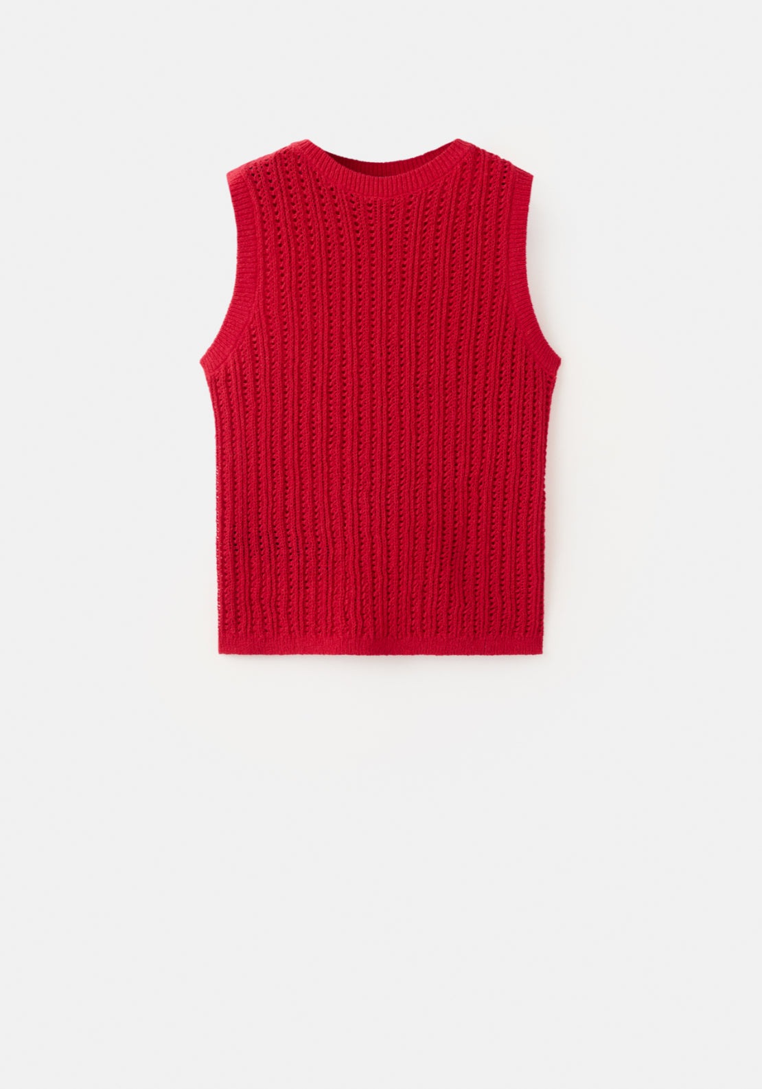 Mango Openwork Knit Top - Red 5 Shaws Department Stores