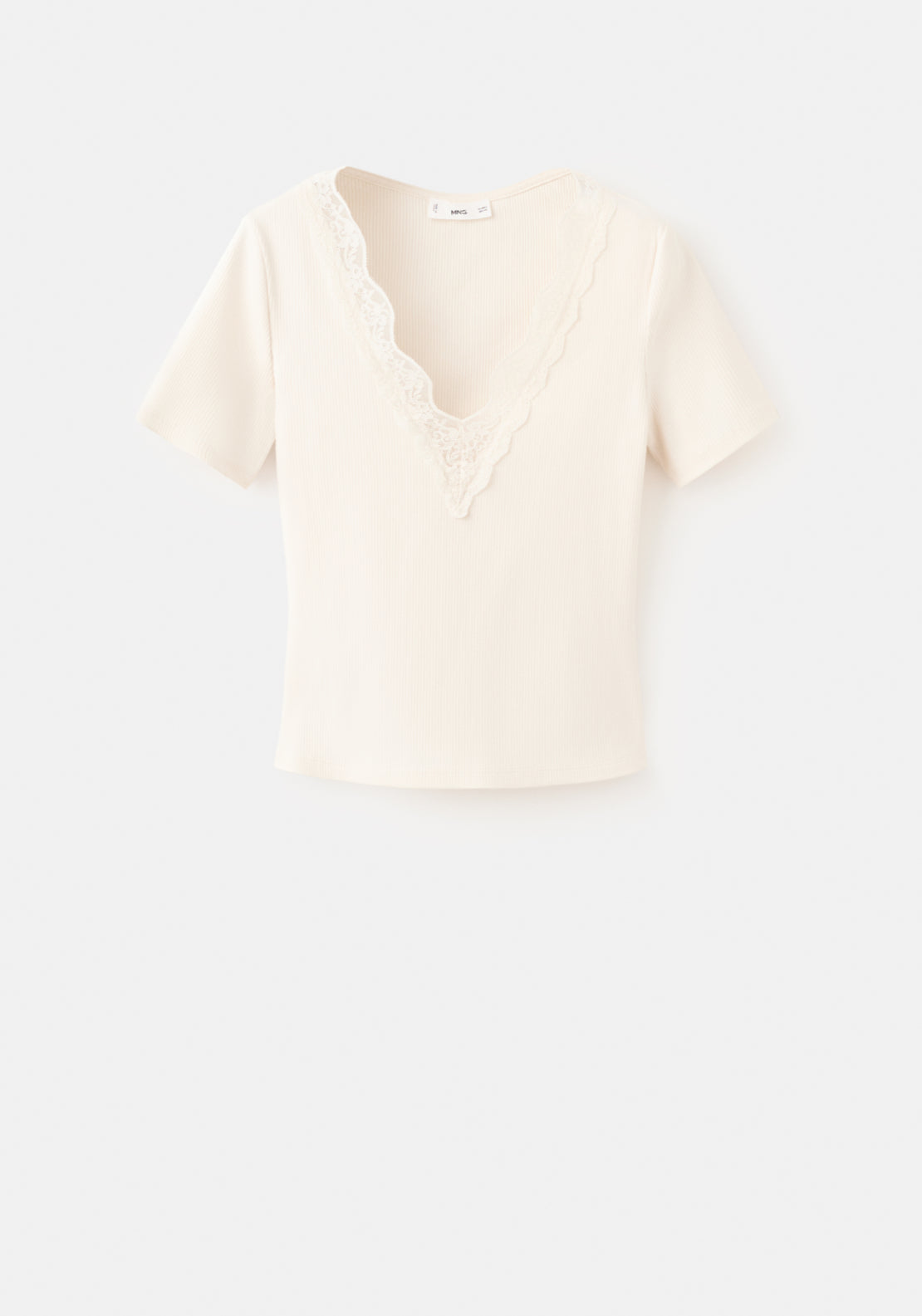 Lace Trim Top - Cream